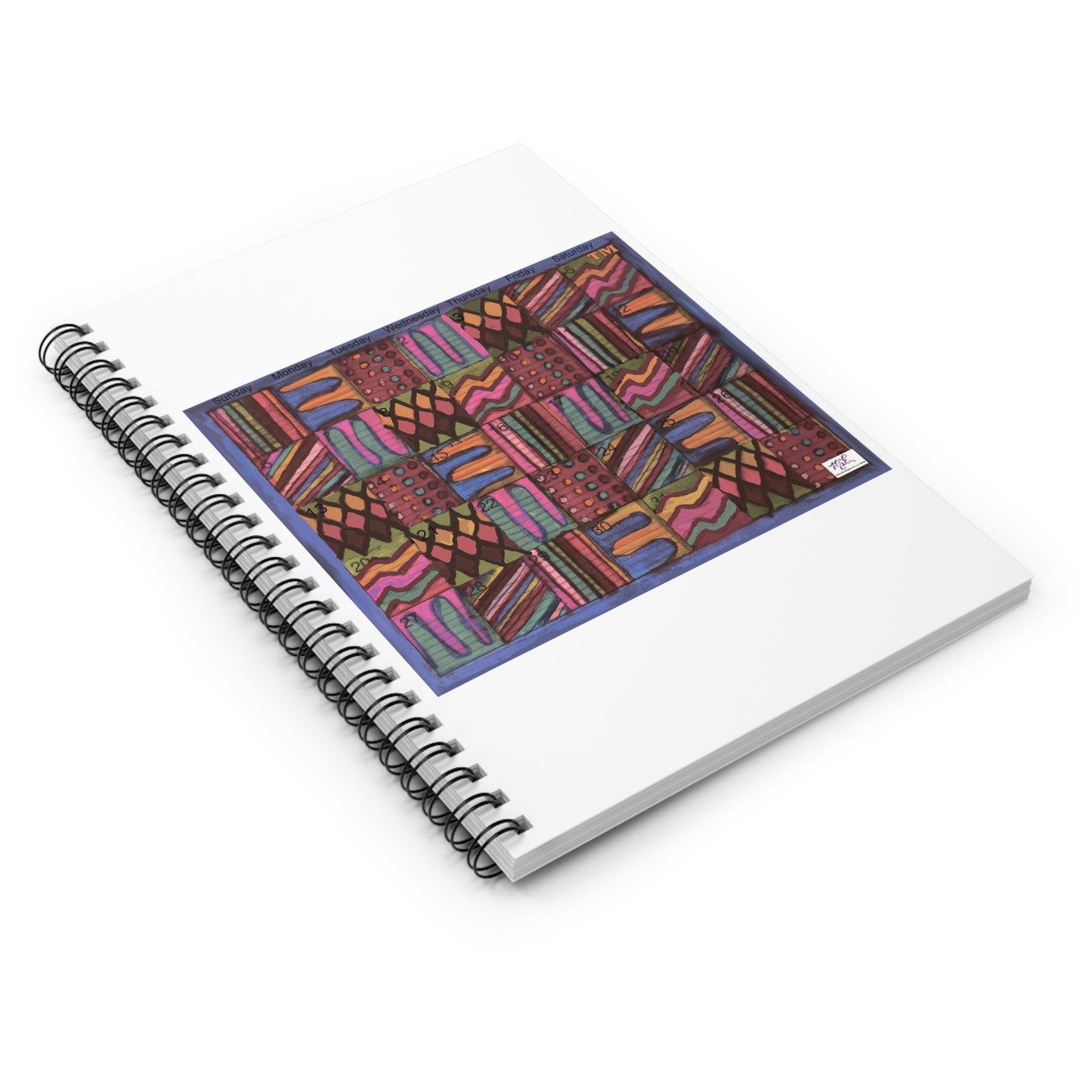 Spiral Notebook - Ruled Line: "Psychedelic Calendar(tm)" - Muted - No Text