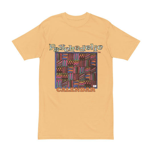 Men's Heavyweight Tee: "Psychedelic Calendar Muted(tm)" - Five Colors