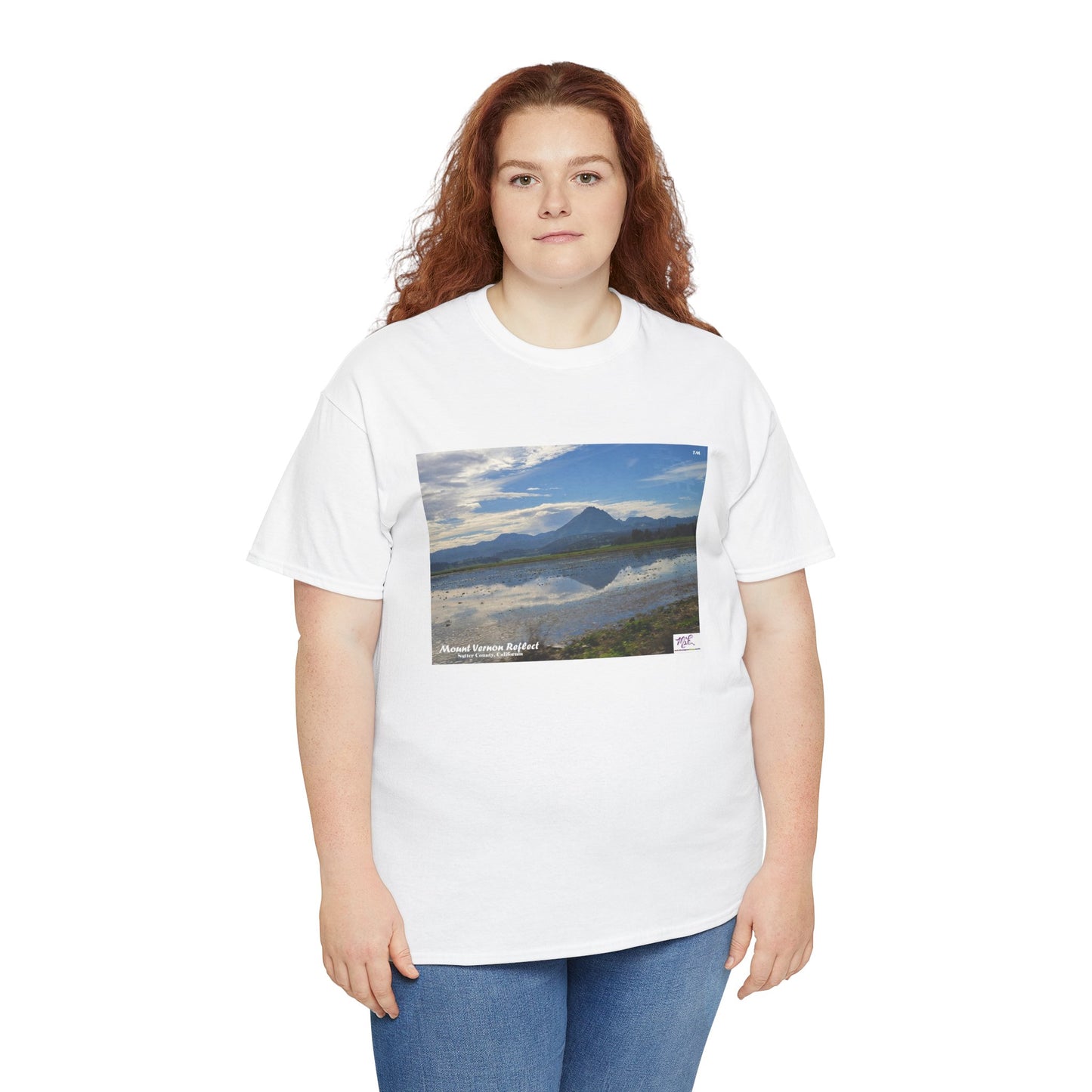 Heavy Cotton Tee: "Mount Vernon Reflect(tm)" - Blank Sleeves
