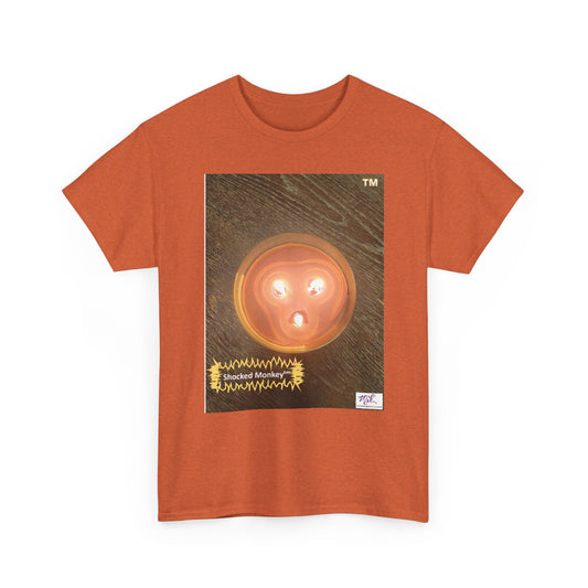 Unisex Heavy Cotton Tee: Shocked Monkey(tm) - Seven Colors