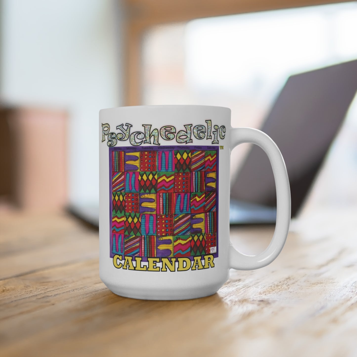 Mug 15oz: "Psychedelic Calendar(tm)" - Vibrant