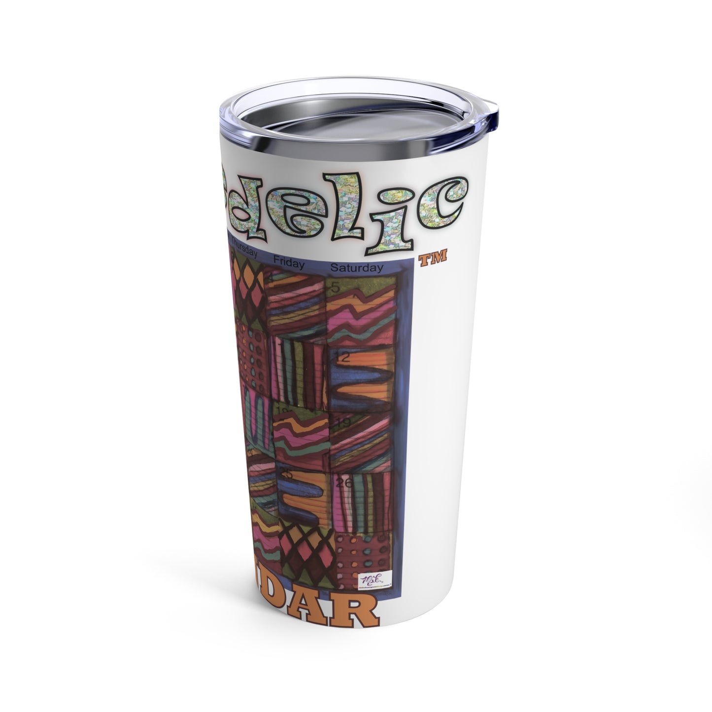 Tumbler 20oz: "Psychedelic Calendar(tm)" - Muted