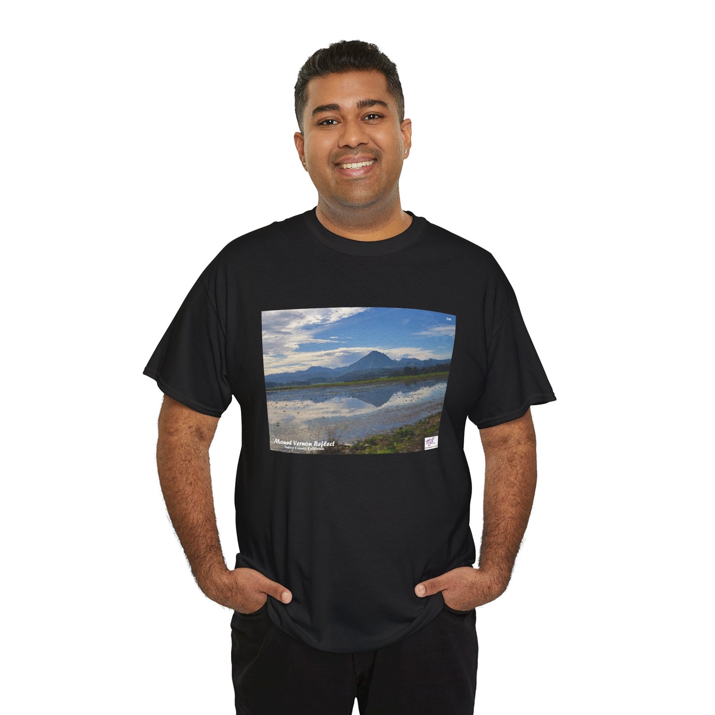 Heavy Cotton Tee: "Mount Vernon Reflect(tm)" - Blank Sleeves