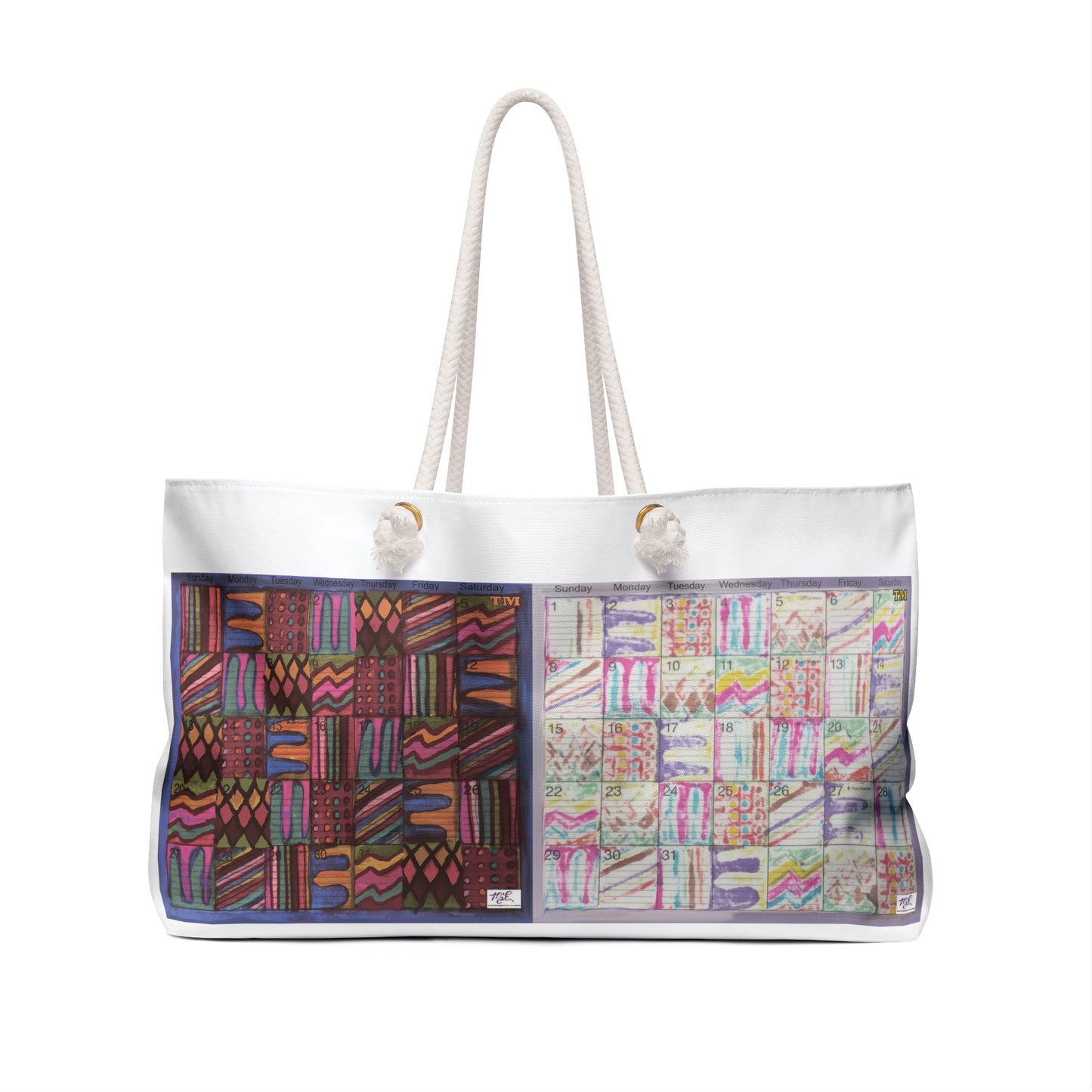 Weekender Bag: "Psychedelic Calendar(tm)" - Muted and Seeped