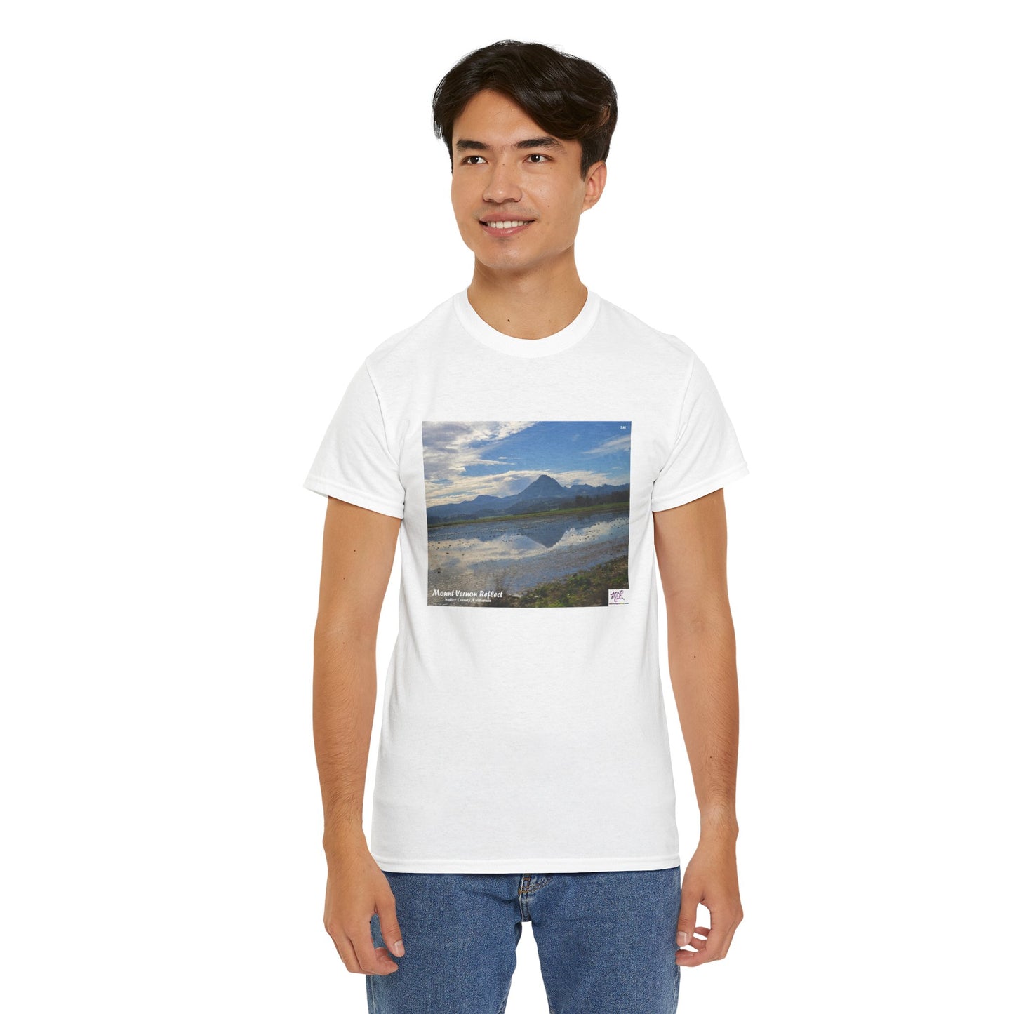 Heavy Cotton Tee: "Mount Vernon Reflect(tm)" - Blank Sleeves