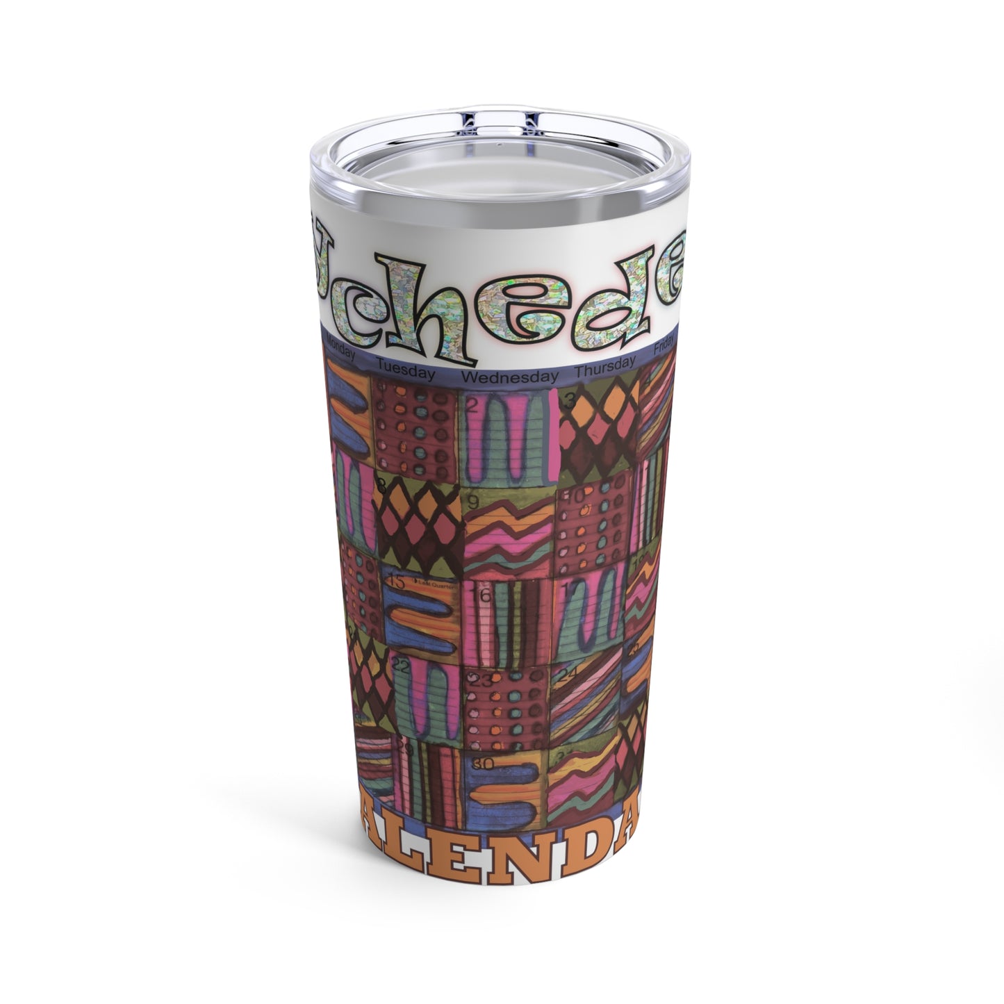 Tumbler 20oz: "Psychedelic Calendar(tm)" - Muted