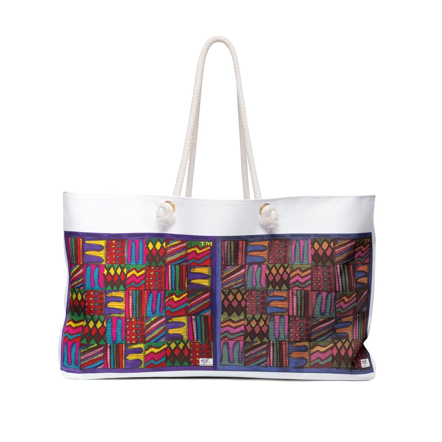 Weekender Bag: "Psychedelic Calendar(tm)" - Vibrant and Muted