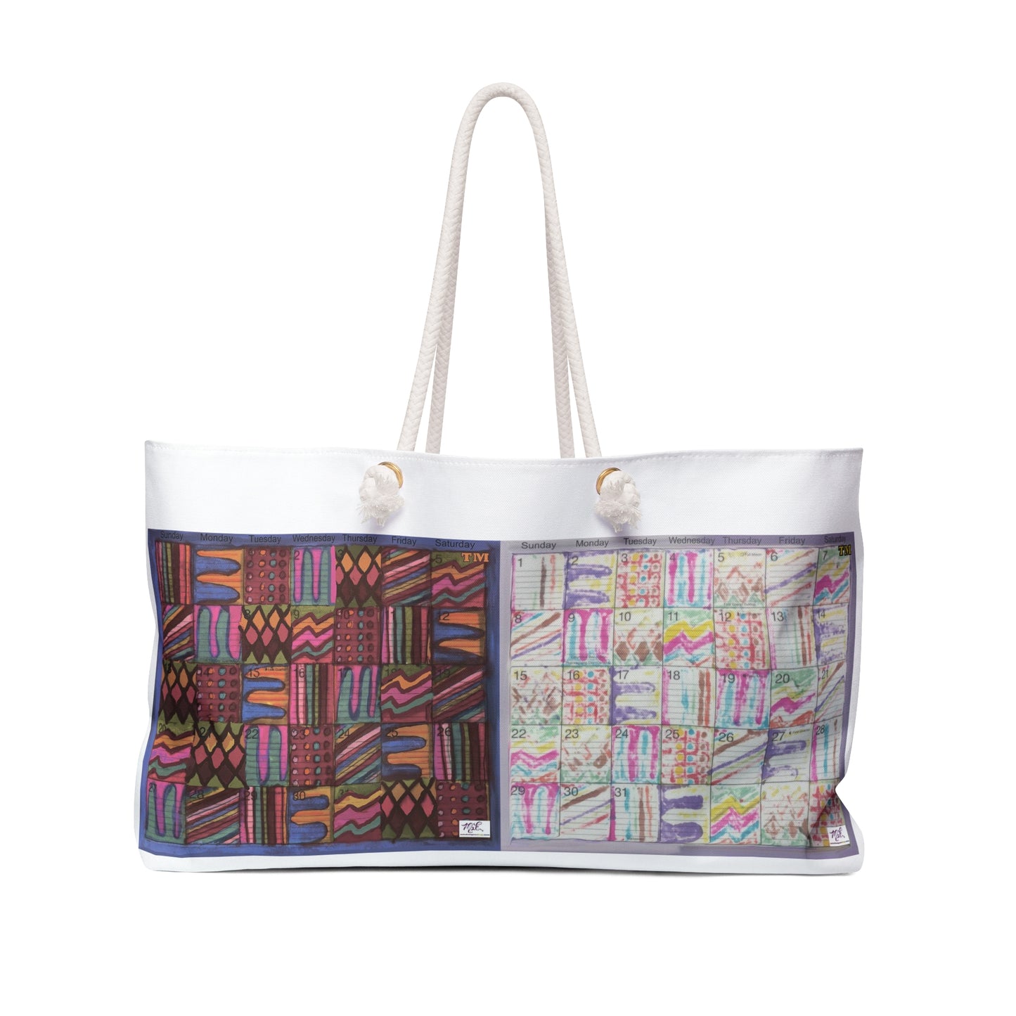 Weekender Bag: "Psychedelic Calendar(tm)" - Muted and Seeped