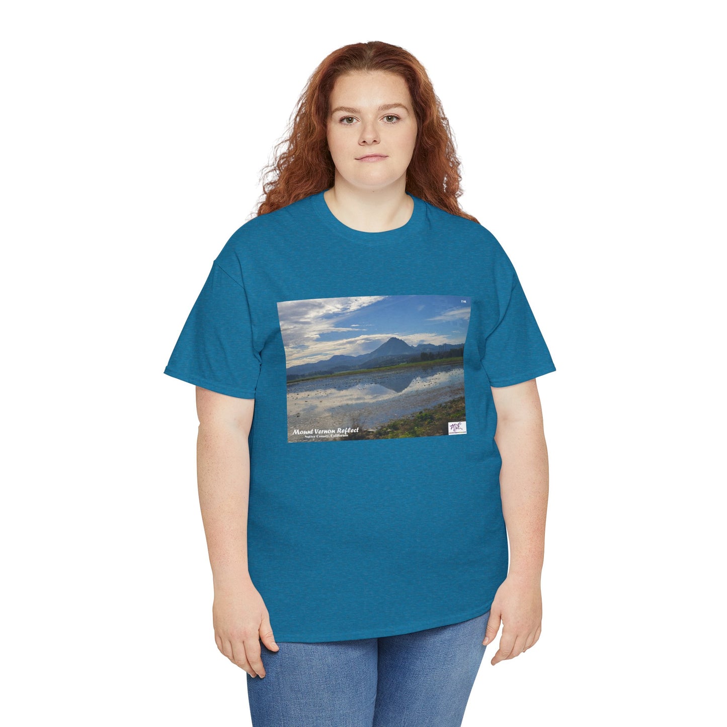 Heavy Cotton Tee: "Mount Vernon Reflect(tm)" - Blank Sleeves
