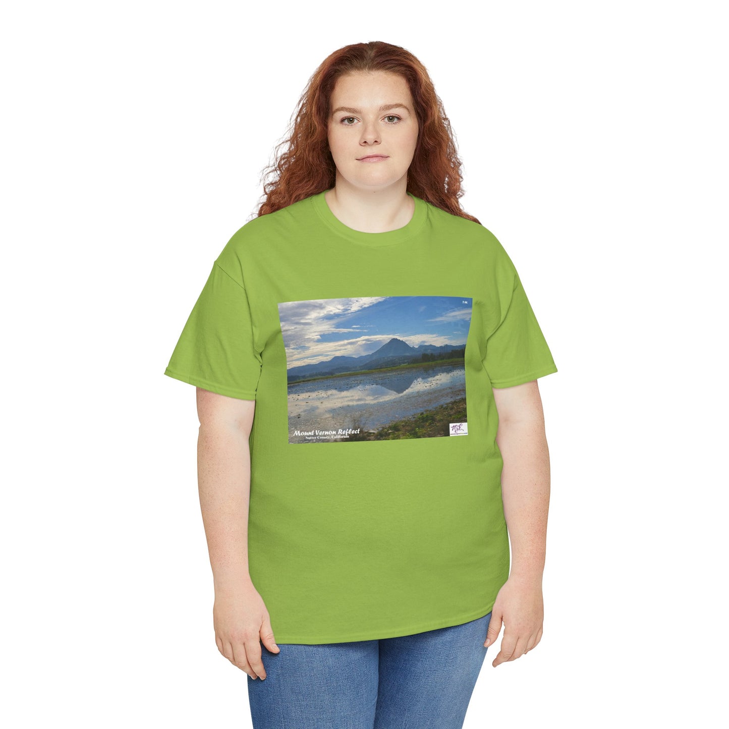 Heavy Cotton Tee: "Mount Vernon Reflect(tm)" - Blank Sleeves