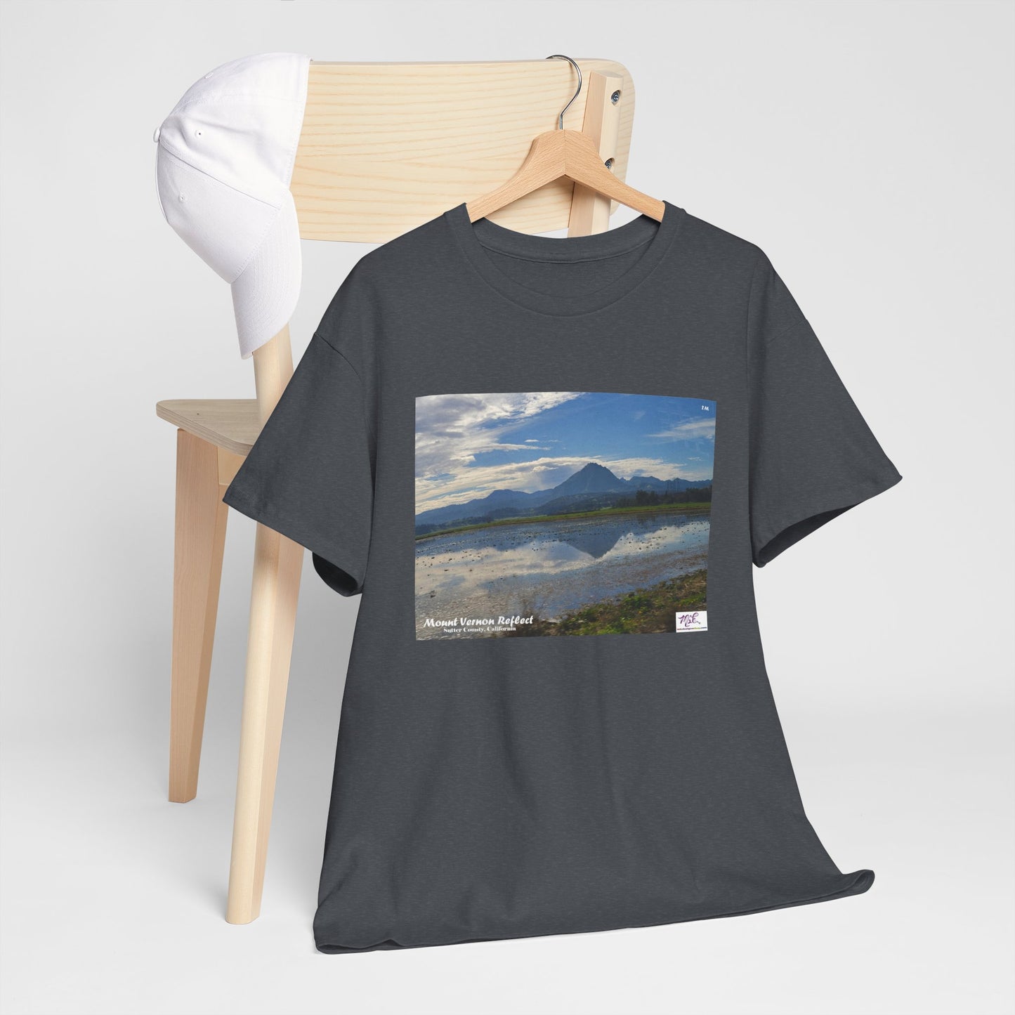 Heavy Cotton Tee: "Mount Vernon Reflect(tm)" - Blank Sleeves