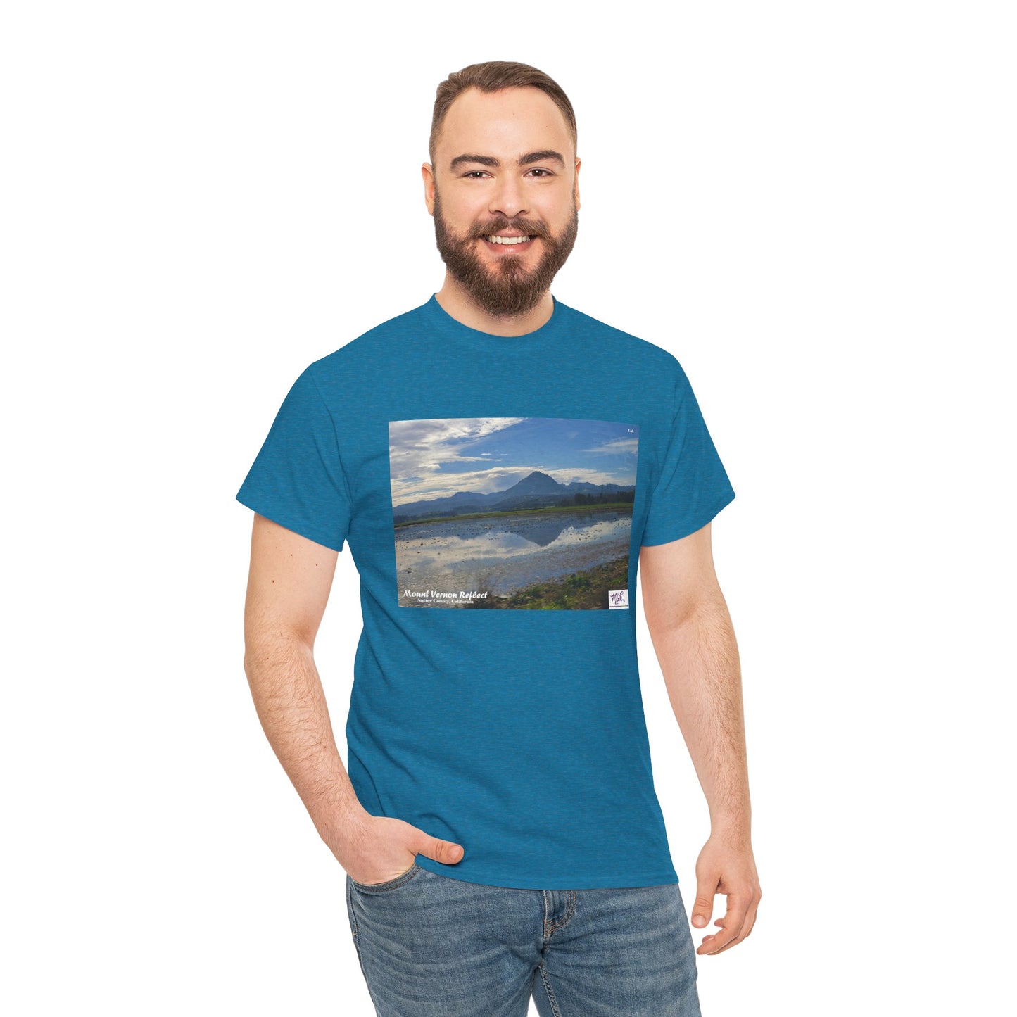 Heavy Cotton Tee: "Mount Vernon Reflect(tm)" - Blank Sleeves