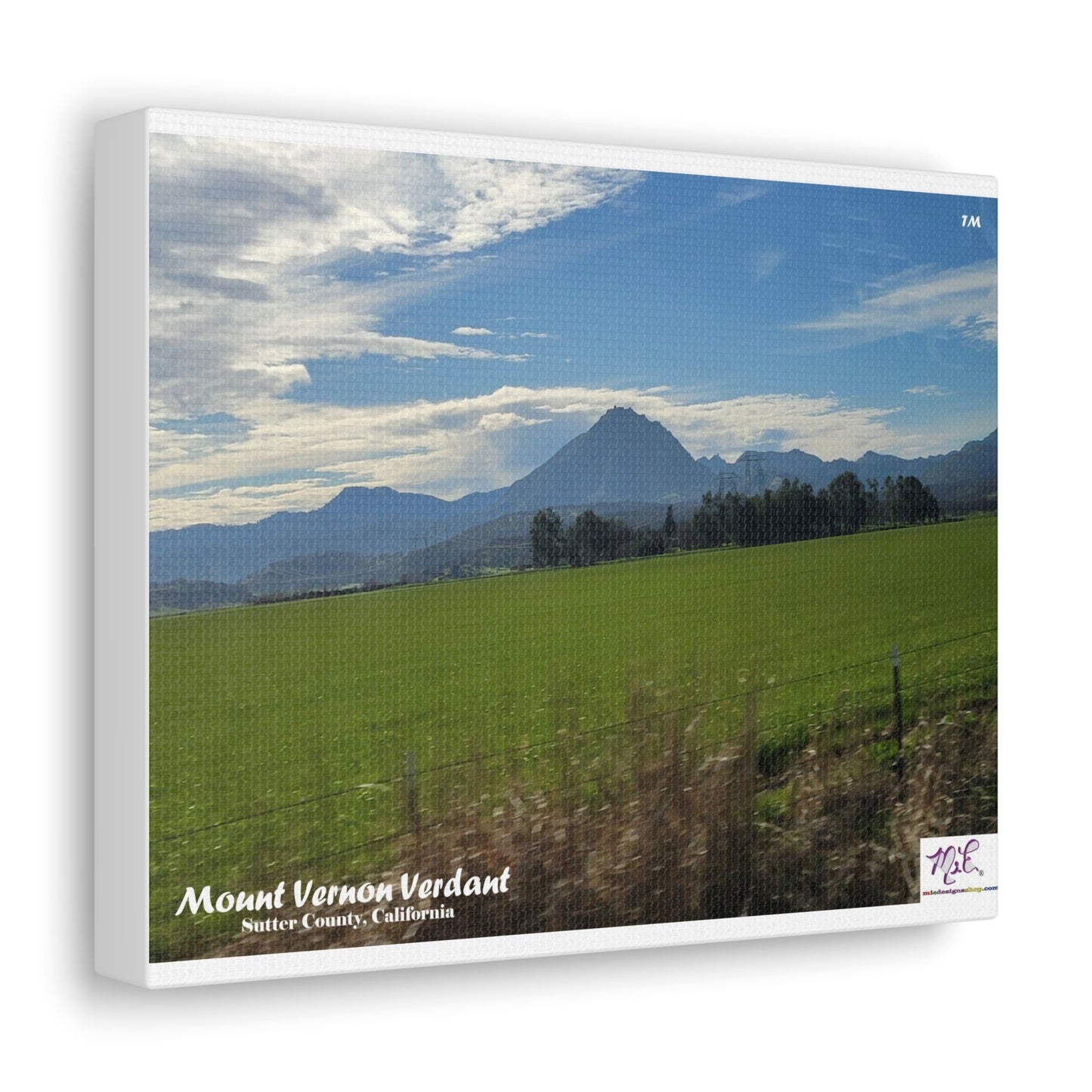 Canvas Gallery Wraps: "Mount Vernon Verdant(tm)" - MiE Designs Shop miedesignsshop.com Mount Vernon, part of the Sutter Buttes. 8x10 side view