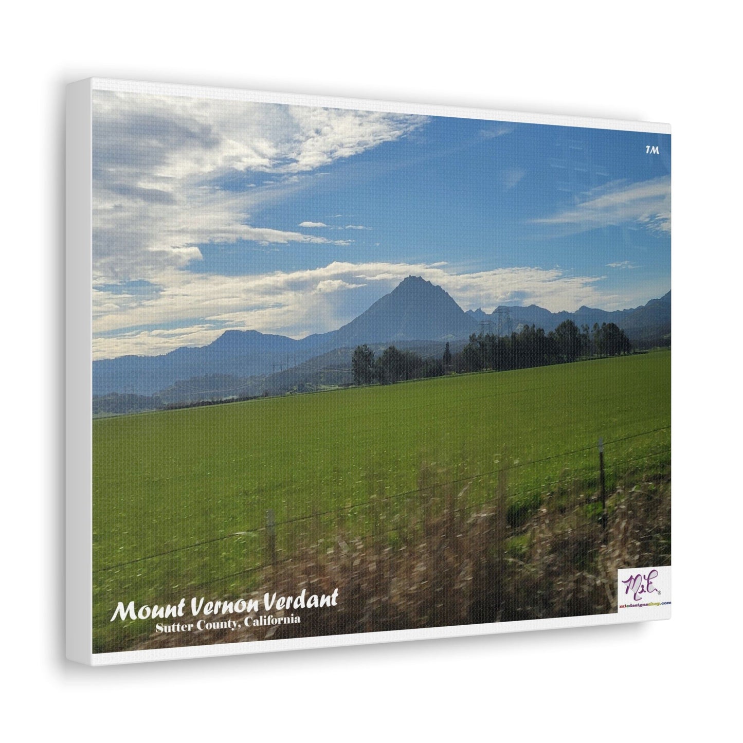 Canvas Gallery Wraps: "Mount Vernon Verdant(tm)" - MiE Designs Shop miedesignsshop.com Mount Vernon, part of the Sutter Buttes. 14x11 side view