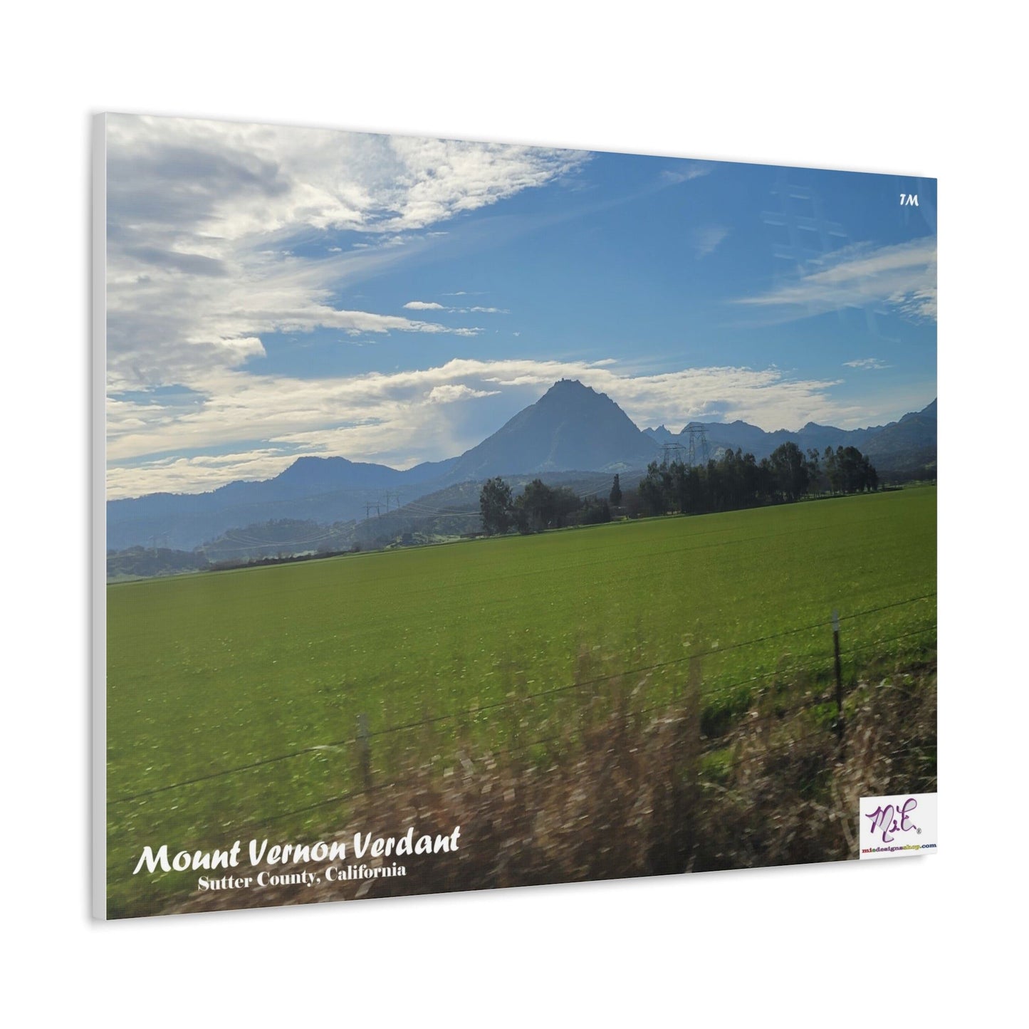 Canvas Gallery Wraps: "Mount Vernon Verdant(tm)" - MiE Designs Shop miedesignsshop.com Mount Vernon, part of the Sutter Buttes. 16x12 side view