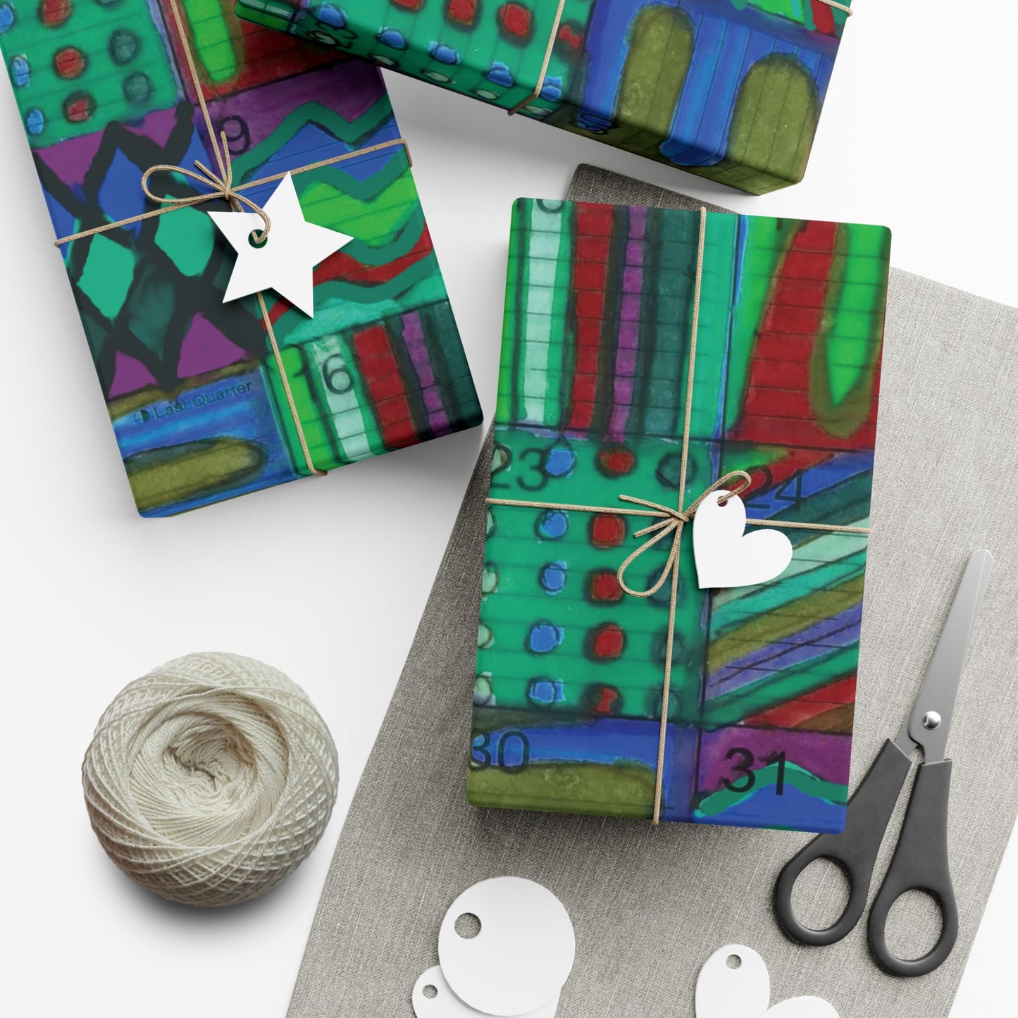 Gift Wrap Papers - "Psychedelic Calendar Chilled(tm)" - Large Square - Three Sizes