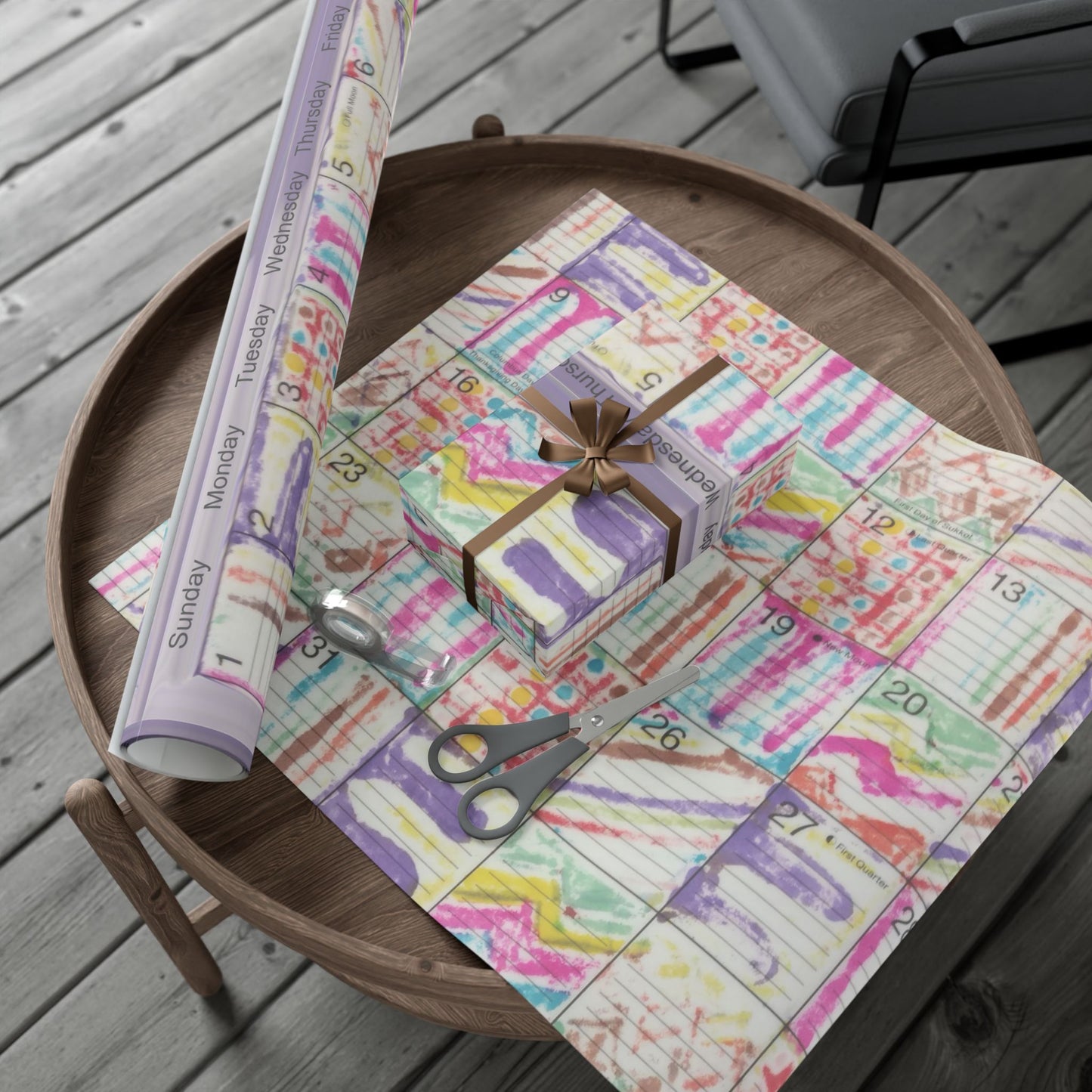 Gift Wrap Papers - "Psychedelic Calendar Seeped(tm)" - Large Square - Three Sizes