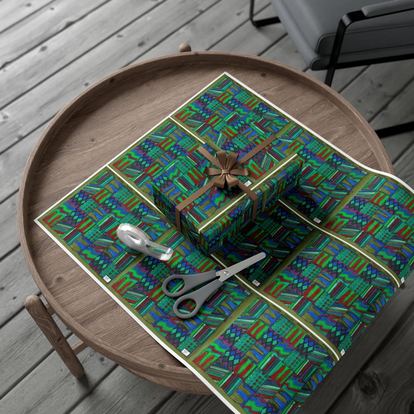 Gift Wrap Papers - "Psychedelic Calendar(tm)" - Chilled - Matte and Satin - Three Sizes