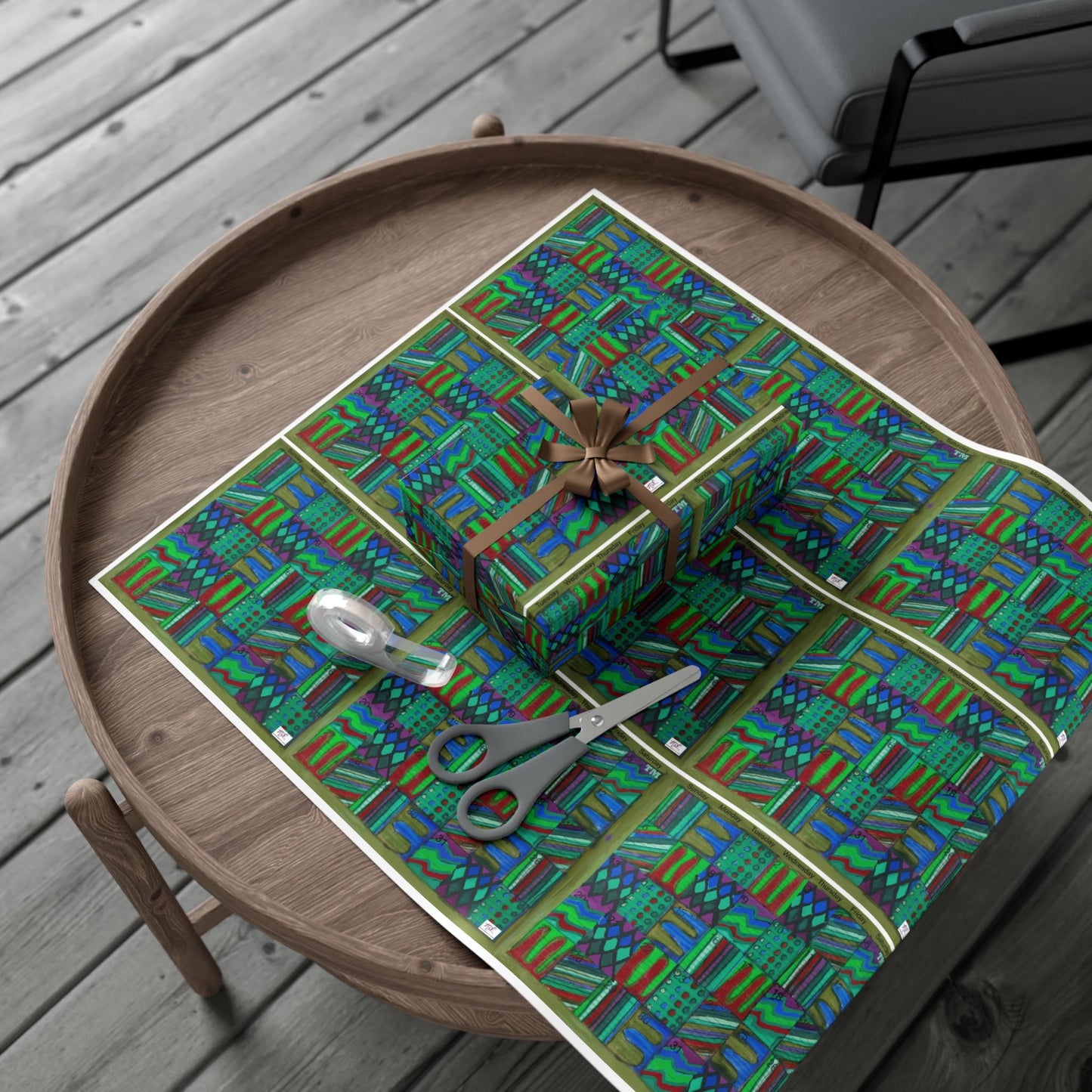 Gift Wrap Papers - "Psychedelic Calendar(tm)" - Chilled - Matte and Satin - Three Sizes