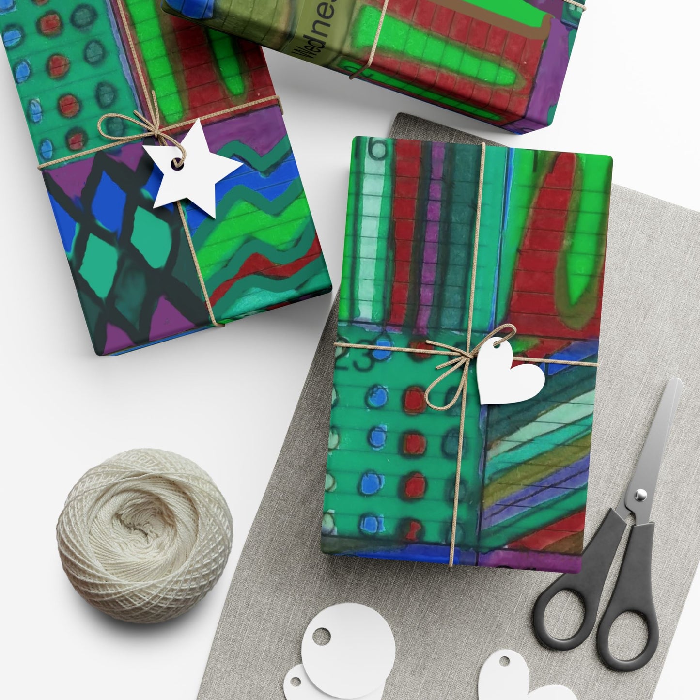 Gift Wrap Papers - "Psychedelic Calendar(tm)" - Chilled - Matte and Satin - Three Sizes