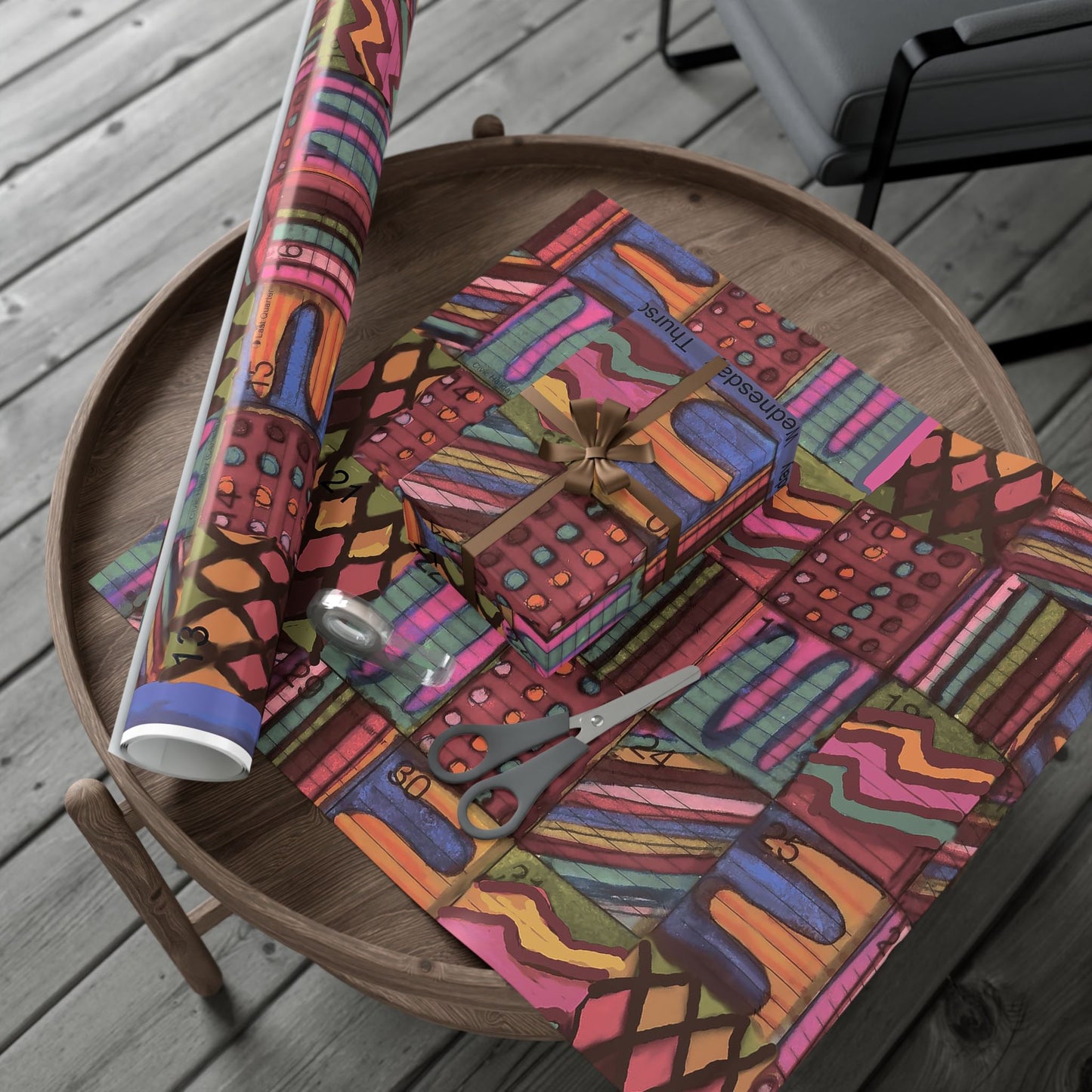 Gift Wrap Papers - "Psychedelic Calendar(tm)" - Muted - Matte and Satin - Three Sizes