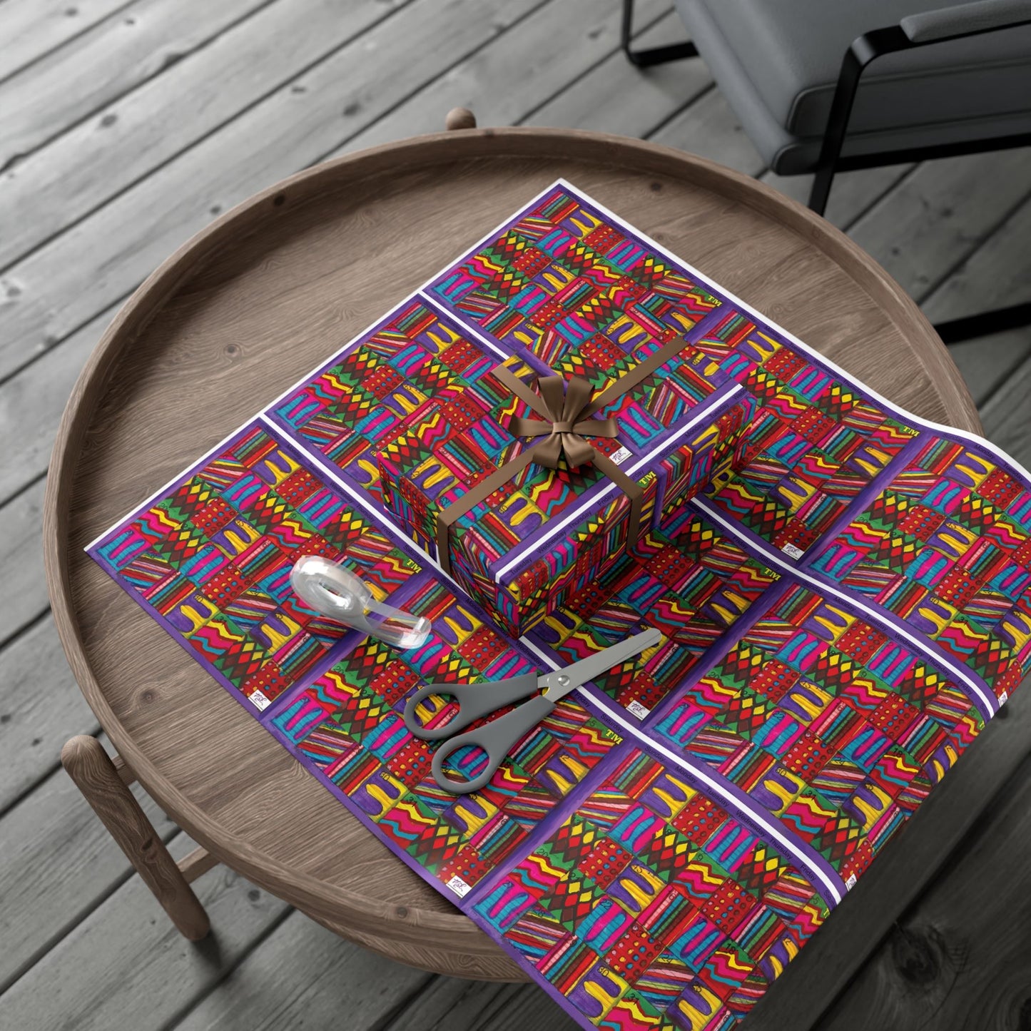 Gift Wrap Papers - "Psychedelic Calendar(tm)" - Vibrant - Matte and Satin - Three Sizes