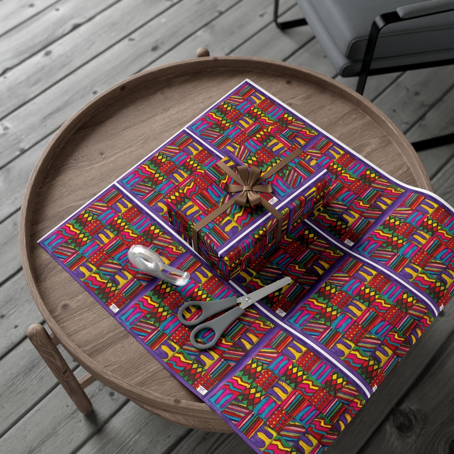 Gift Wrap Papers - "Psychedelic Calendar(tm)" - Vibrant - Matte and Satin - Three Sizes