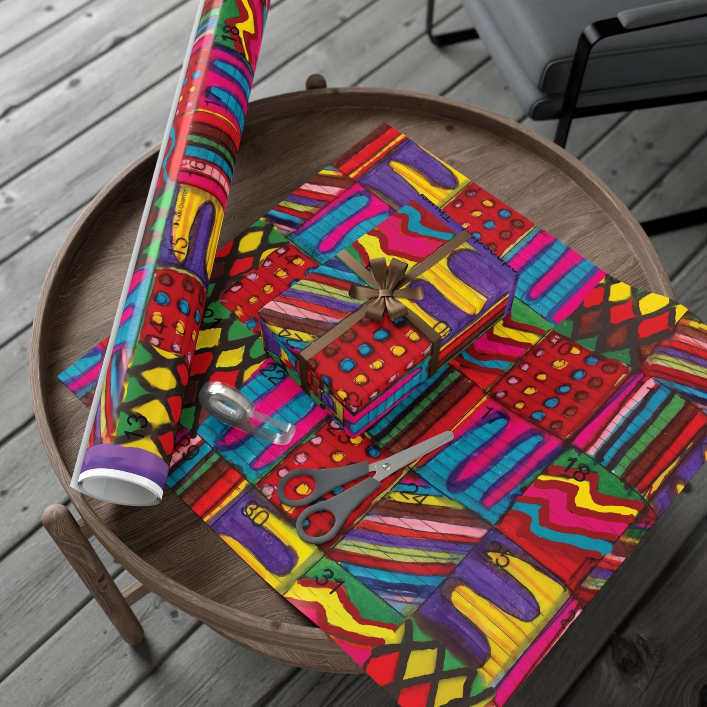 Gift Wrap Papers - "Psychedelic Calendar(tm)" - Vibrant - Matte and Satin - Three Sizes