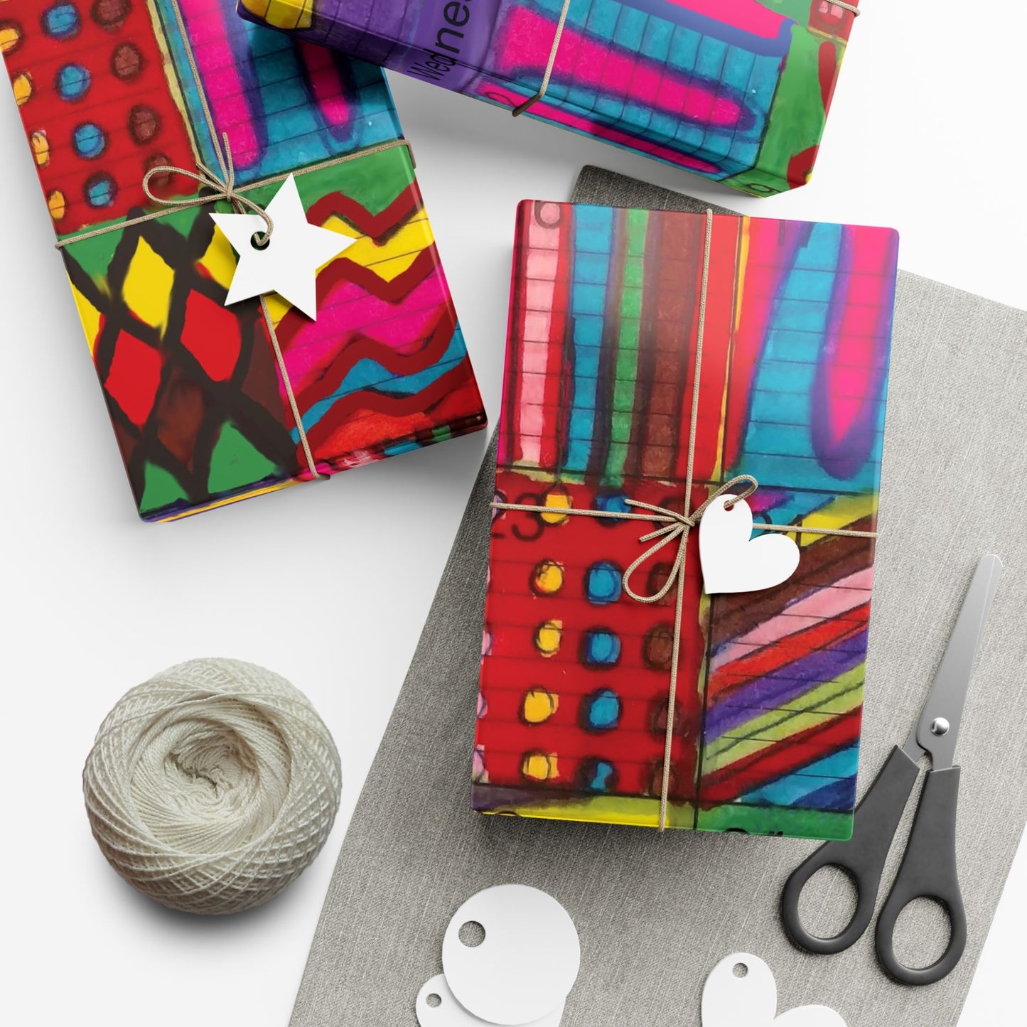 Gift Wrap Papers - "Psychedelic Calendar(tm)" - Vibrant - Matte and Satin - Three Sizes