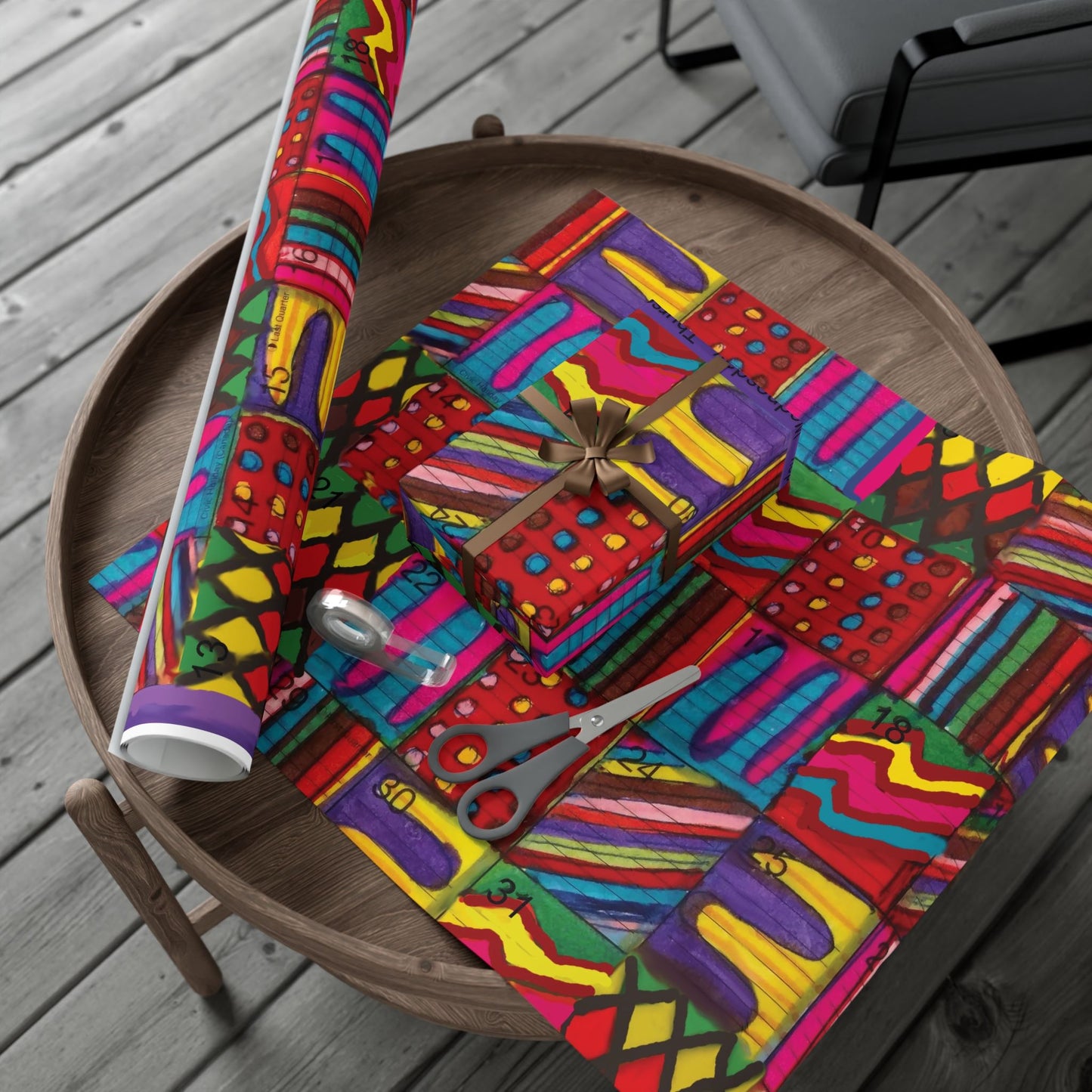 Gift Wrap Papers - "Psychedelic Calendar(tm)" - Vibrant - Matte and Satin - Three Sizes