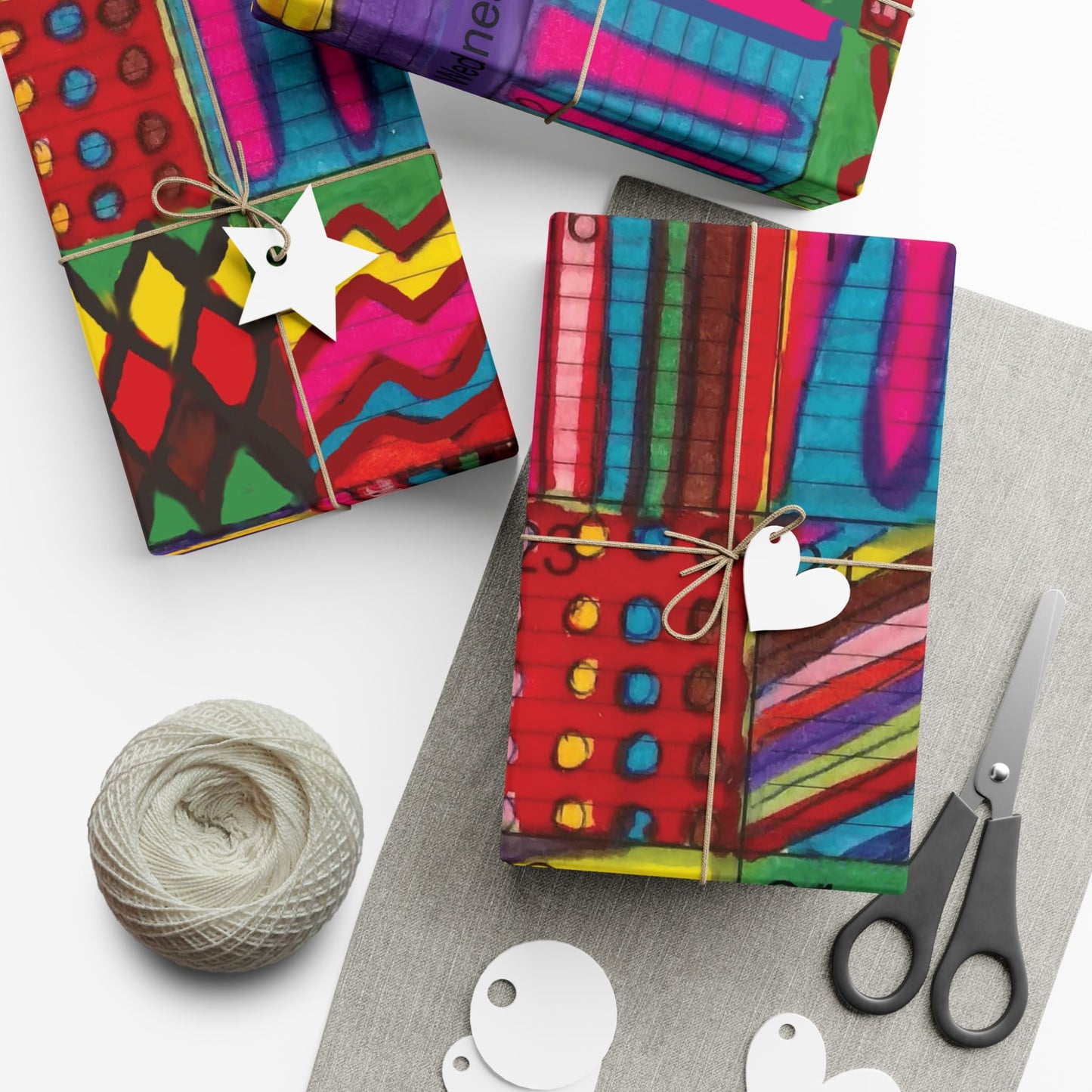 Gift Wrap Papers - "Psychedelic Calendar(tm)" - Vibrant - Matte and Satin - Three Sizes