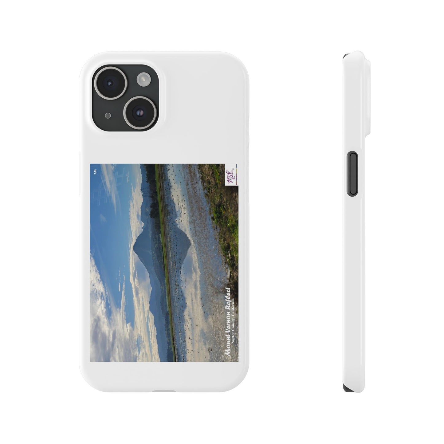 Slim Phone Case-Mount_Vernon_Reflect-MiE Designs Shop miedesignsshop.com Mirrored by oversized puddle, Mount Vernon in Sutter County, CA