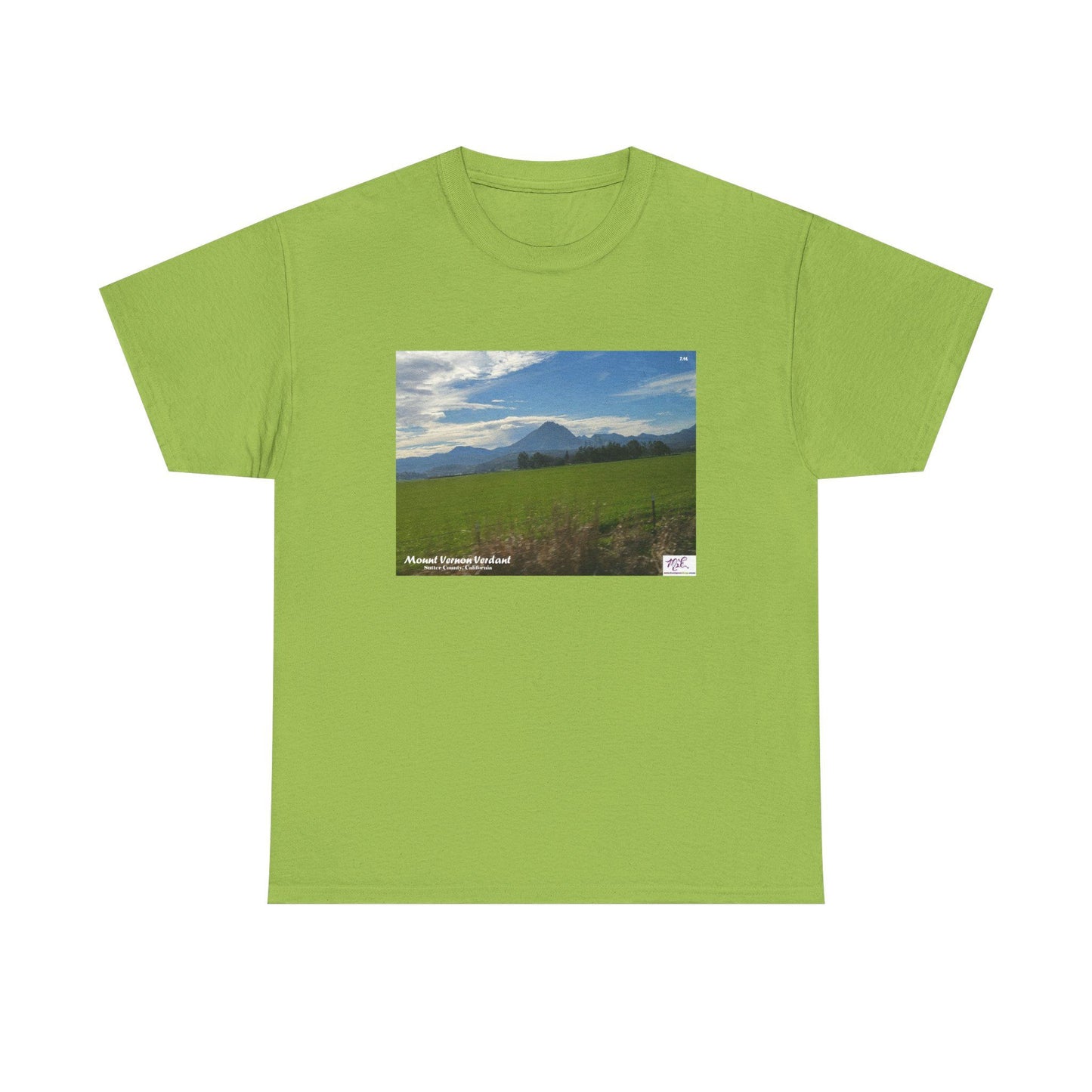 Unisex Heavy Cotton Tee: "Mount Vernon Verdant(tm)" - Blank Sleeves