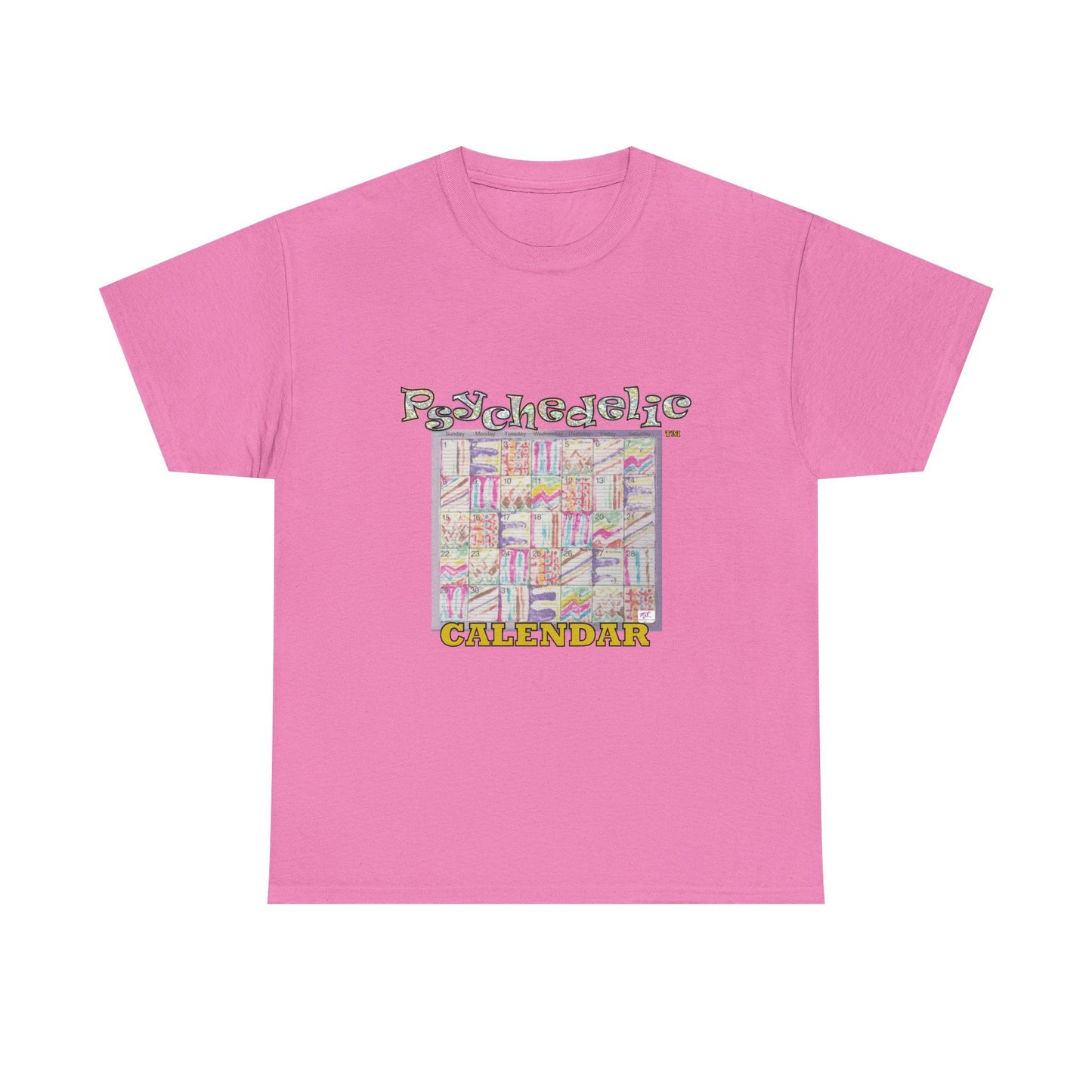 Unisex Heavy Cotton Tee: "Psychedelic Calendar(tm)" - Seeped