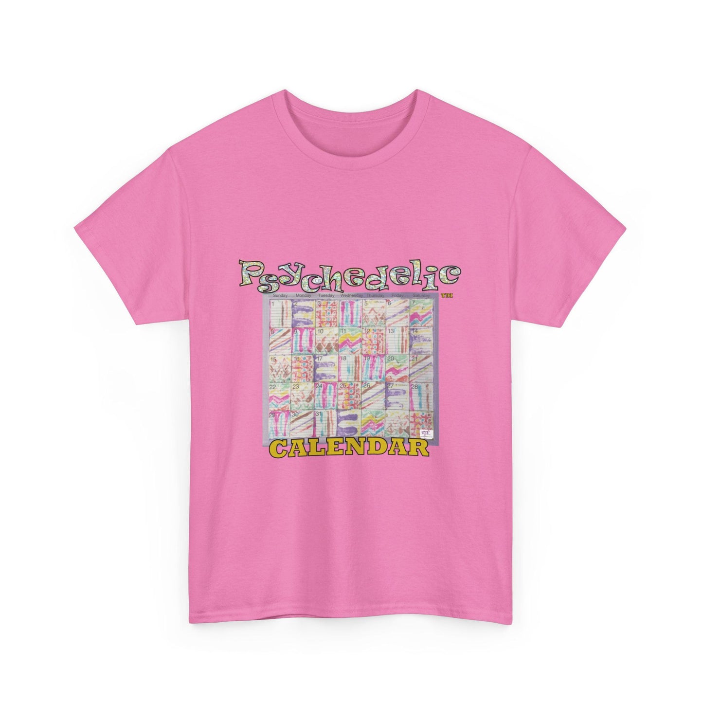 Unisex Heavy Cotton Tee: "Psychedelic Calendar(tm)" - Seeped