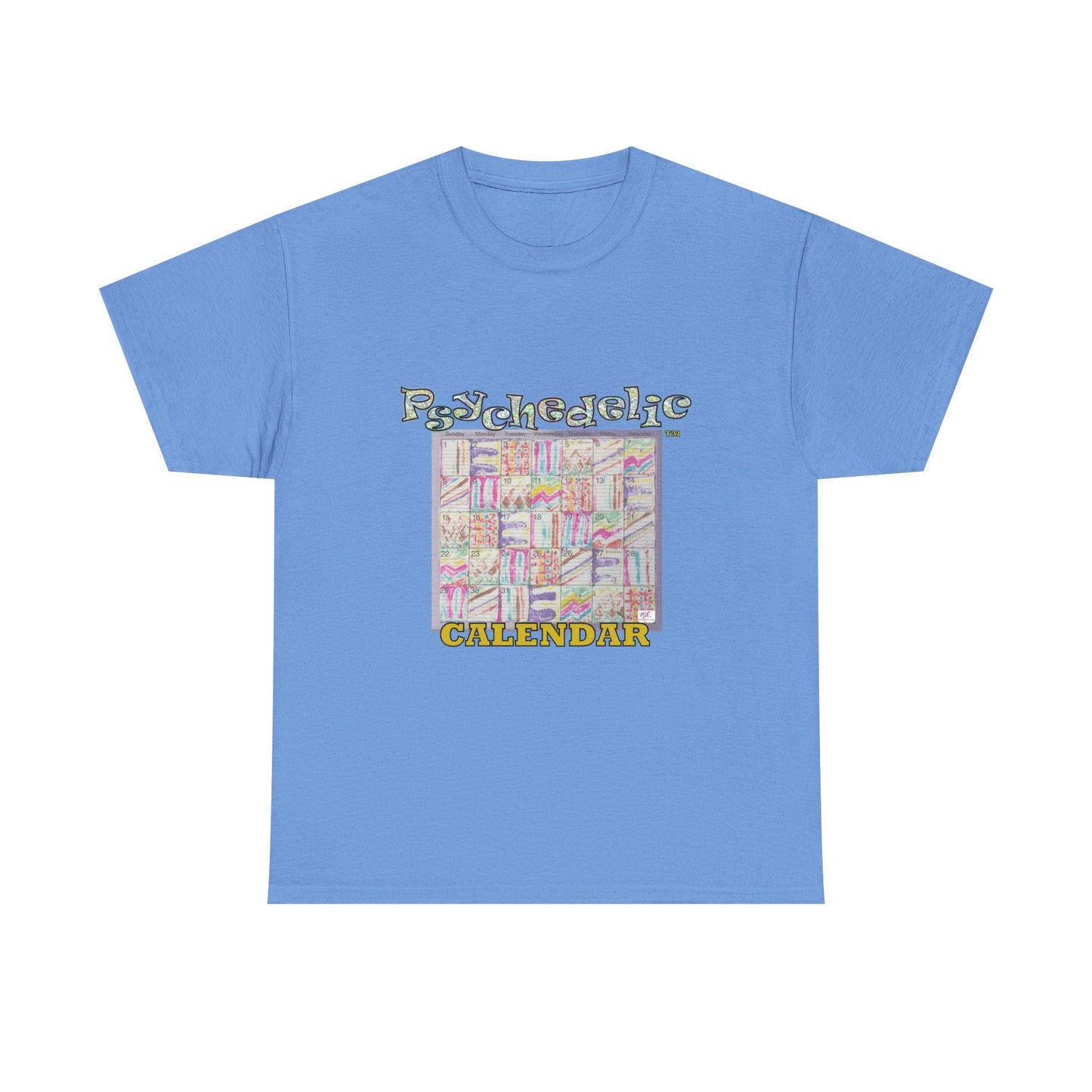 Unisex Heavy Cotton Tee: "Psychedelic Calendar(tm)" - Seeped