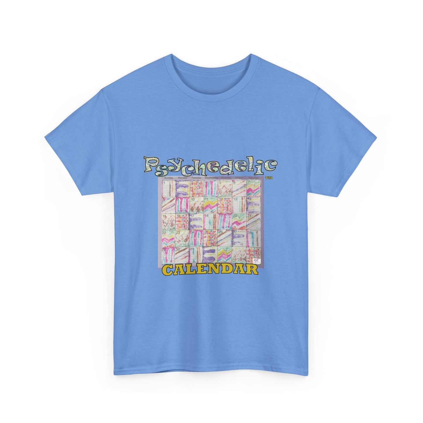 Unisex Heavy Cotton Tee: "Psychedelic Calendar(tm)" - Seeped