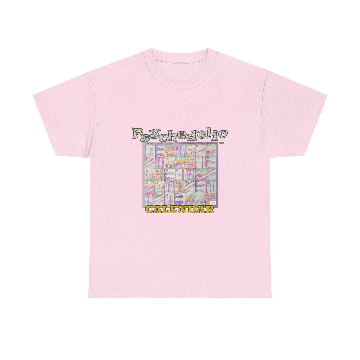Unisex Heavy Cotton Tee: "Psychedelic Calendar(tm)" - Seeped