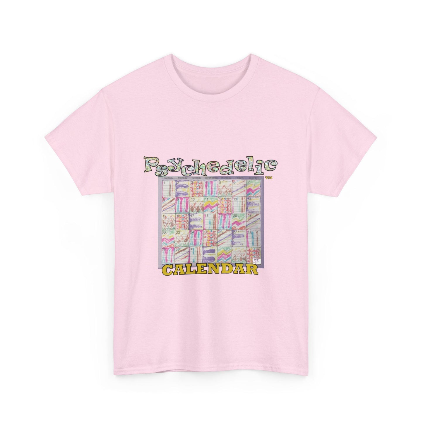 Unisex Heavy Cotton Tee: "Psychedelic Calendar(tm)" - Seeped