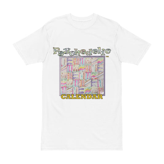 Men's Heavyweight Tee: "Psychedelic Calendar Seeped(tm)" - Five Colors