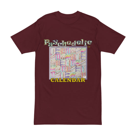 Men's Heavyweight Tee: "Psychedelic Calendar Seeped(tm)" - Five Colors