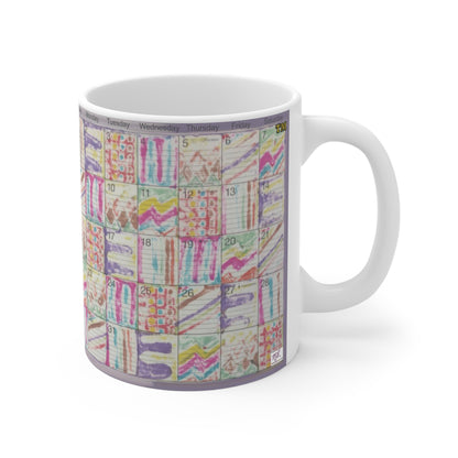 Mug 11oz:  "Psychedelic Calendar(tm)" - Vibrant/Seeped