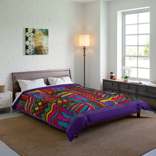 Comforter: "Psychedelic Calendar Vibrant(tm)" - Four Sizes - Purple
