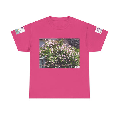 Unisex Heavy Cotton Tee:  "SoNorCali(tm)" - "OroBloom(tm)" - Sleeve Logos