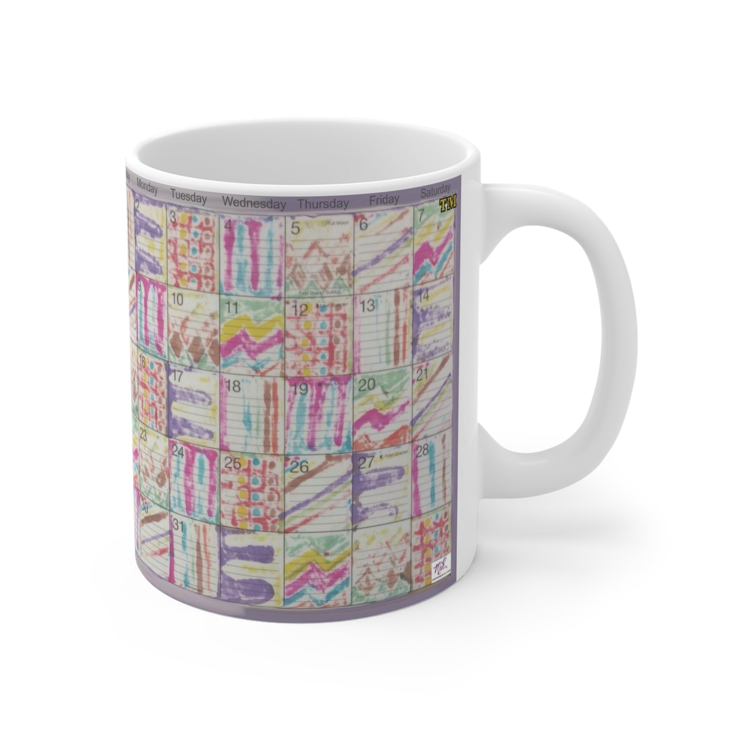 Mug 11oz:  "Psychedelic Calendar(tm)" - Muted/Seeped