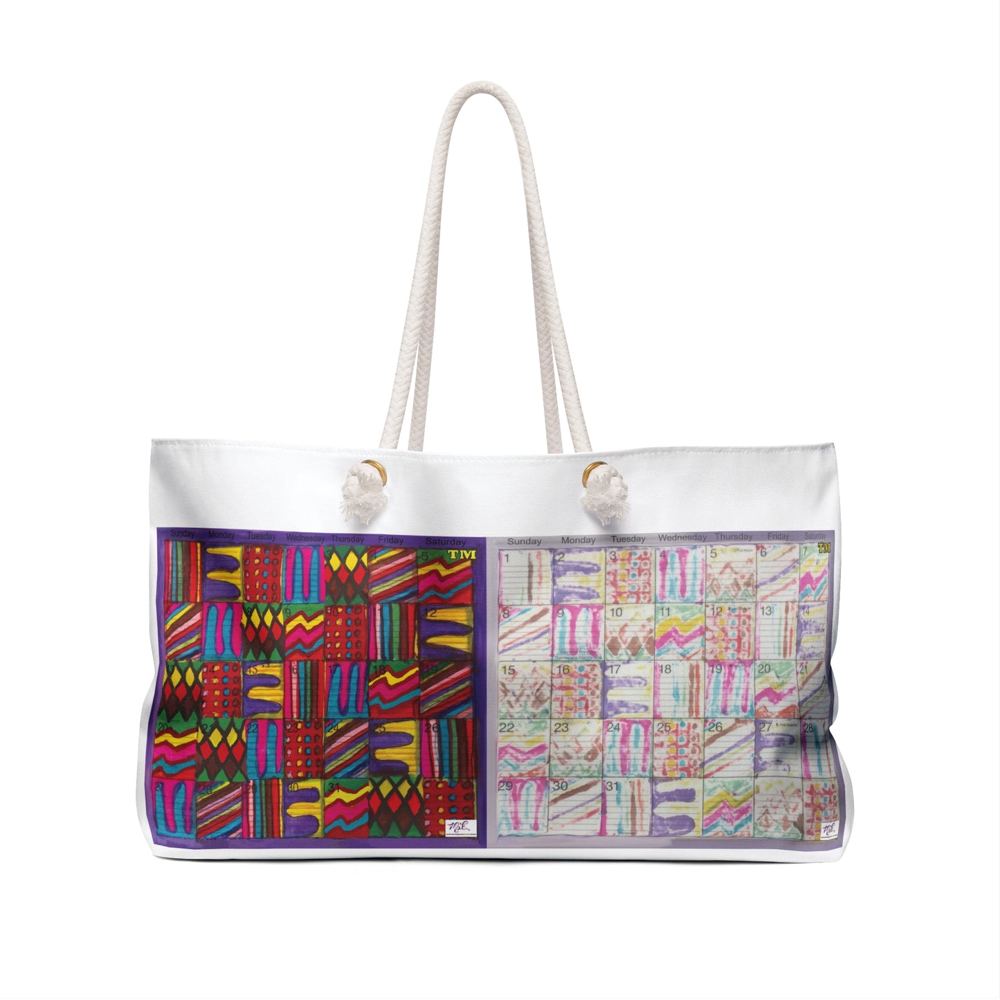 Weekender Bag:  "Psychedelic Calendar(tm)" - Vibrant and Seeped