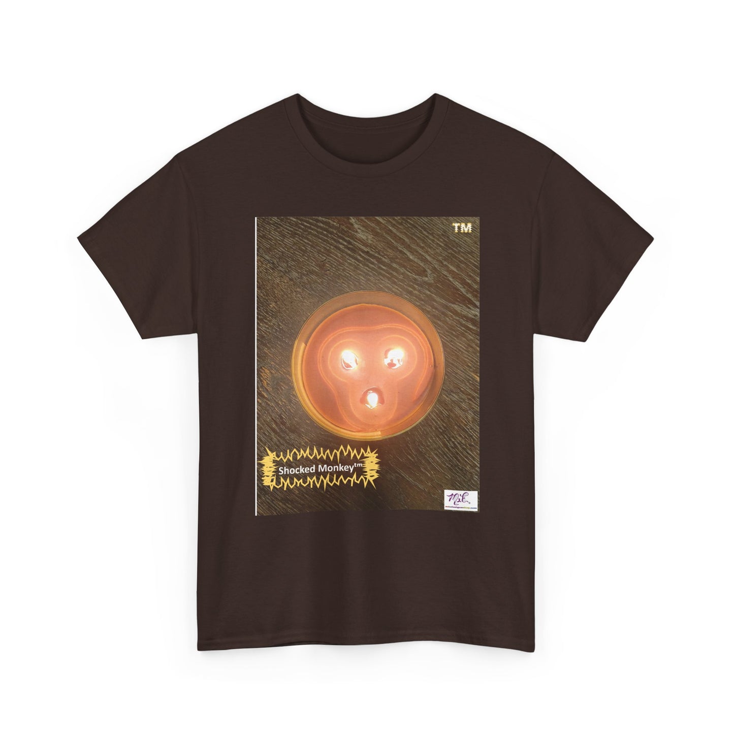 Unisex Heavy Cotton Tee: Shocked Monkey(tm) - Seven Colors