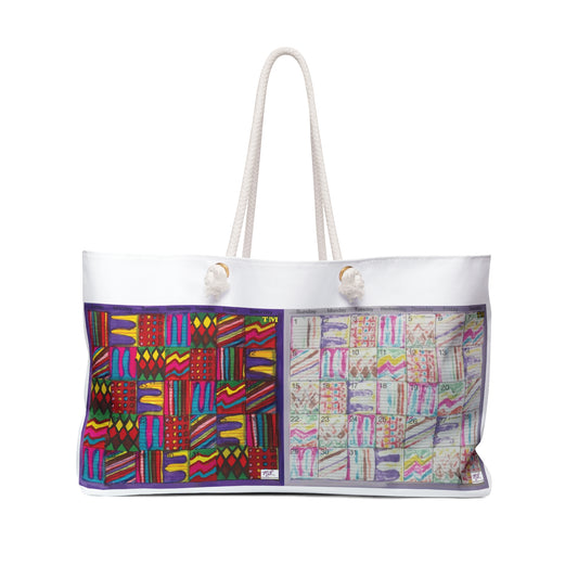 Weekender Bag:  "Psychedelic Calendar(tm)" - Vibrant and Seeped