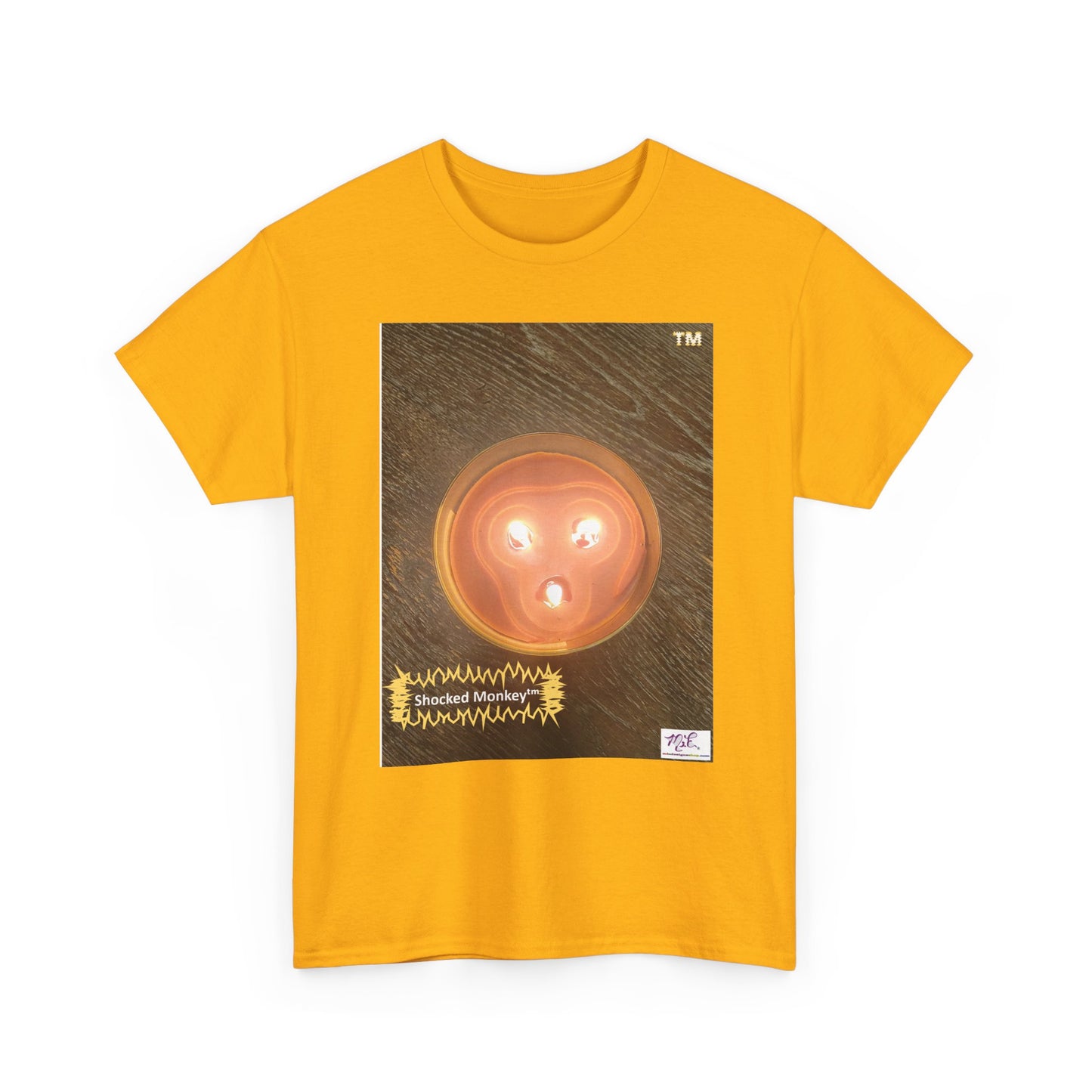 Unisex Heavy Cotton Tee: Shocked Monkey(tm) - Seven Colors