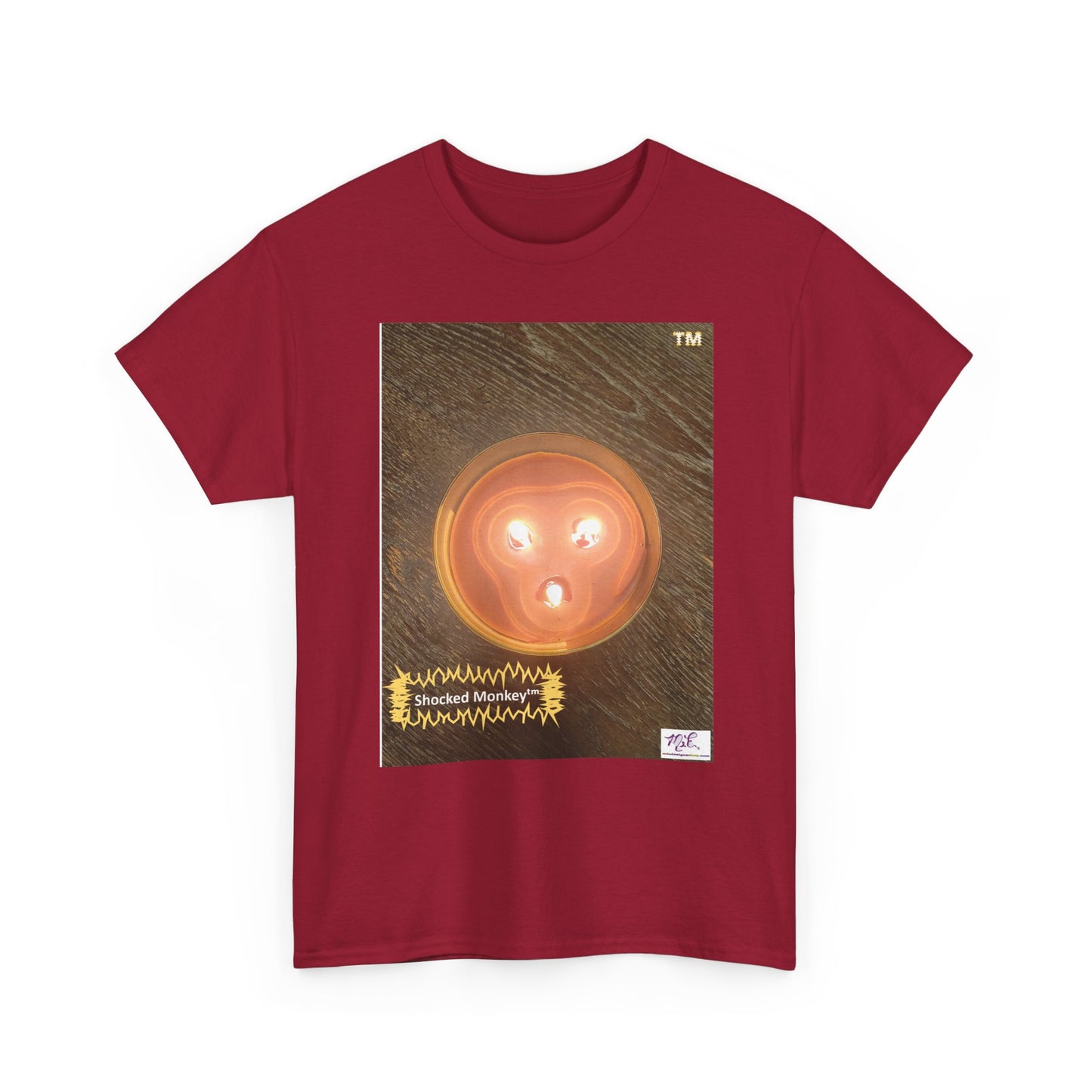 Unisex Heavy Cotton Tee: Shocked Monkey(tm) - Seven Colors